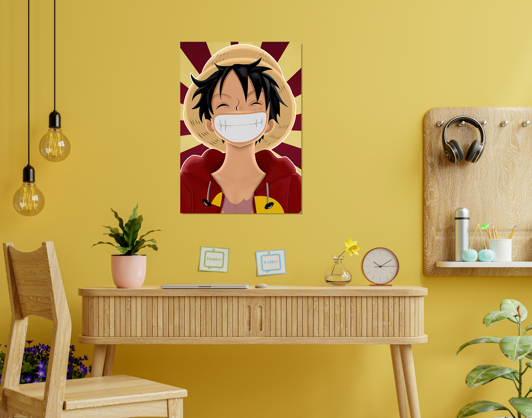 "VIBRANT MONKEY D LUFFY"- Shiny & Sturdy Metallic Poster Art That Pops & Sticks