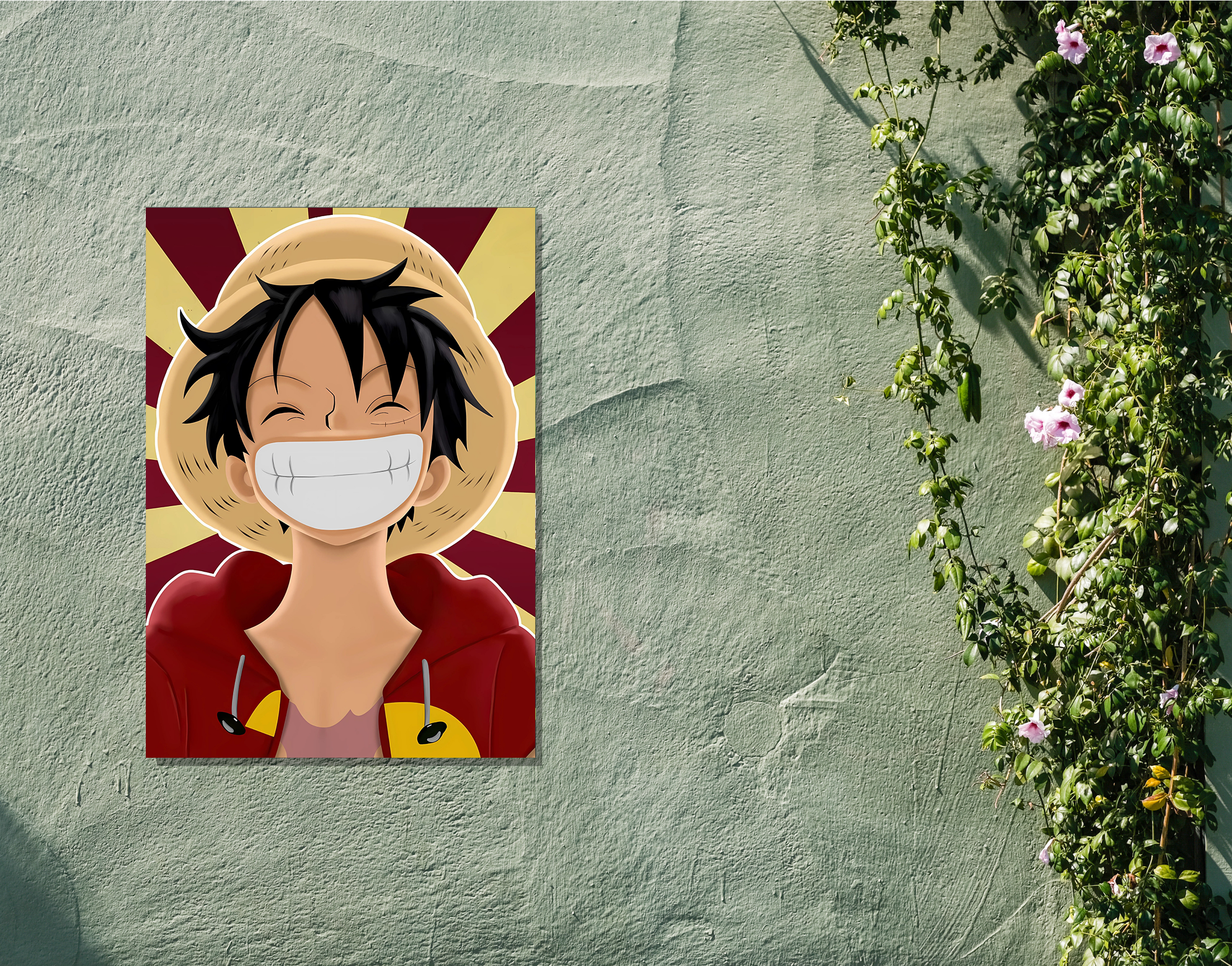 "VIBRANT MONKEY D LUFFY"- Shiny & Sturdy Metallic Poster Art That Pops & Sticks