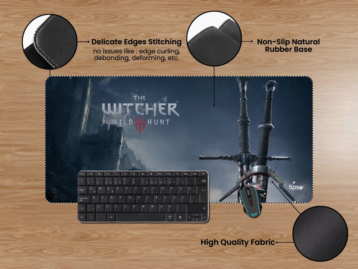 "Swords of Witcher 3 Wild Hunt" Gaming Mousepad Elevate Your Gaming Experience