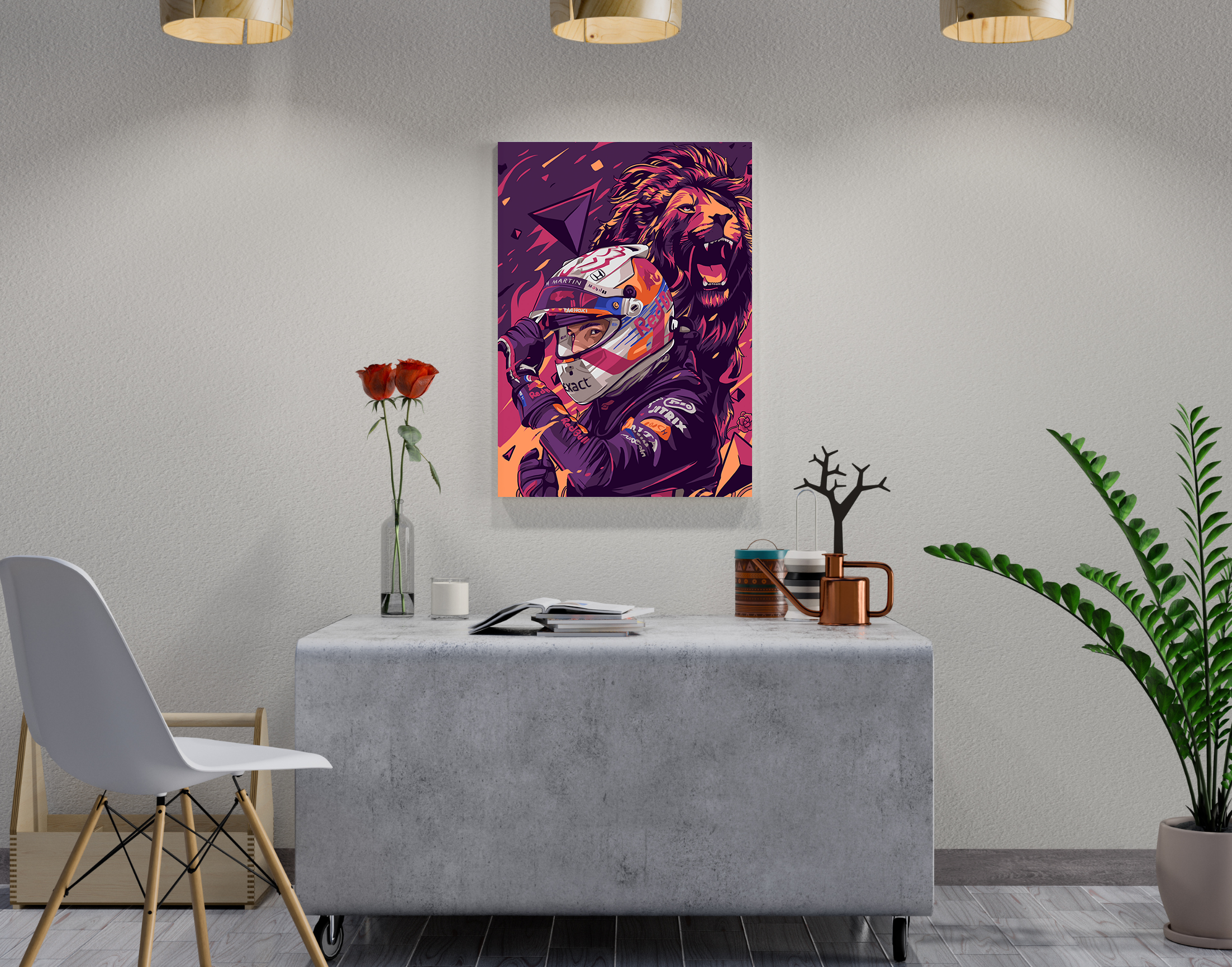 "MAX VERSTAPPEN ILLUSTRATED EDITION"- Shiny & Sturdy Metallic Poster Art That Pops & Sticks