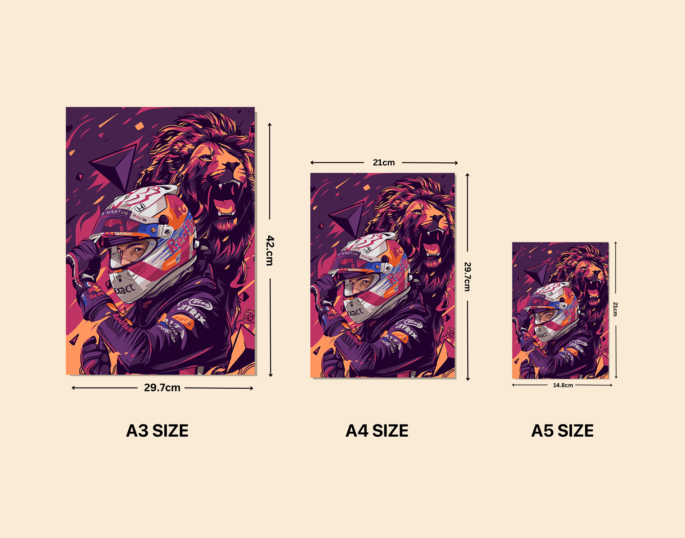 "MAX VERSTAPPEN ILLUSTRATED EDITION"- Shiny & Sturdy Metallic Poster Art That Pops & Sticks