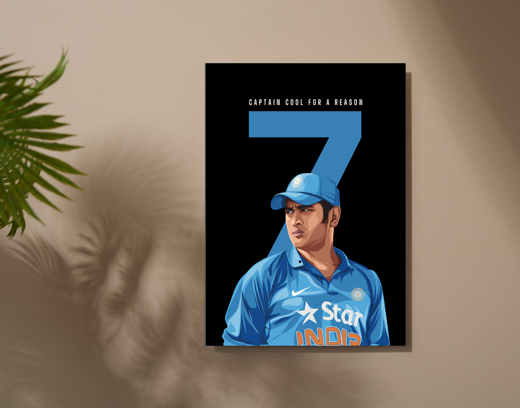 "Dhoni The Legend: #7"- Shiny & Sturdy Metallic Poster Art That Pops & Sticks
