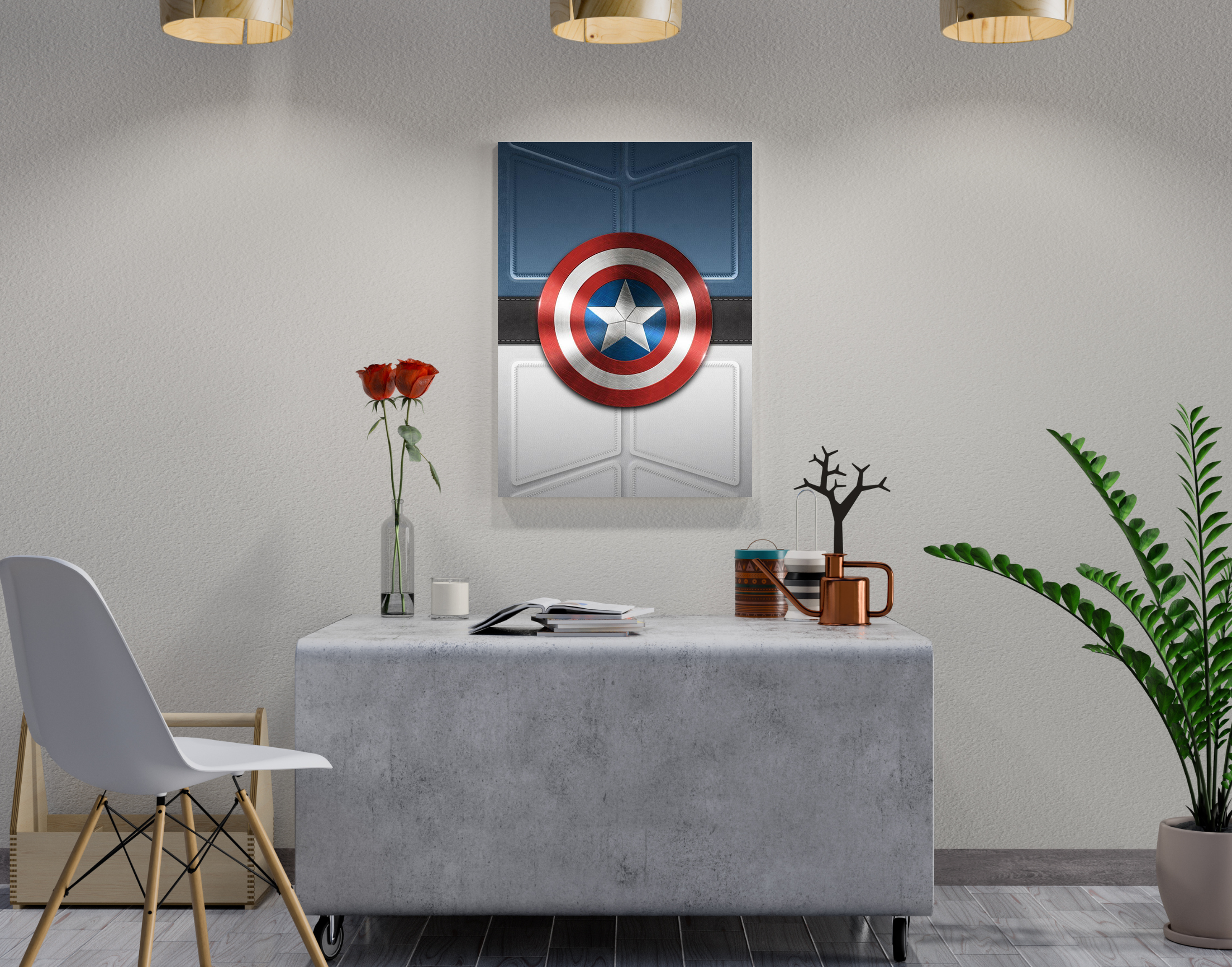 "CAPTAIN AMERICA- SHIELD"- Shiny & Sturdy Metallic Poster Art That Pops & Sticks