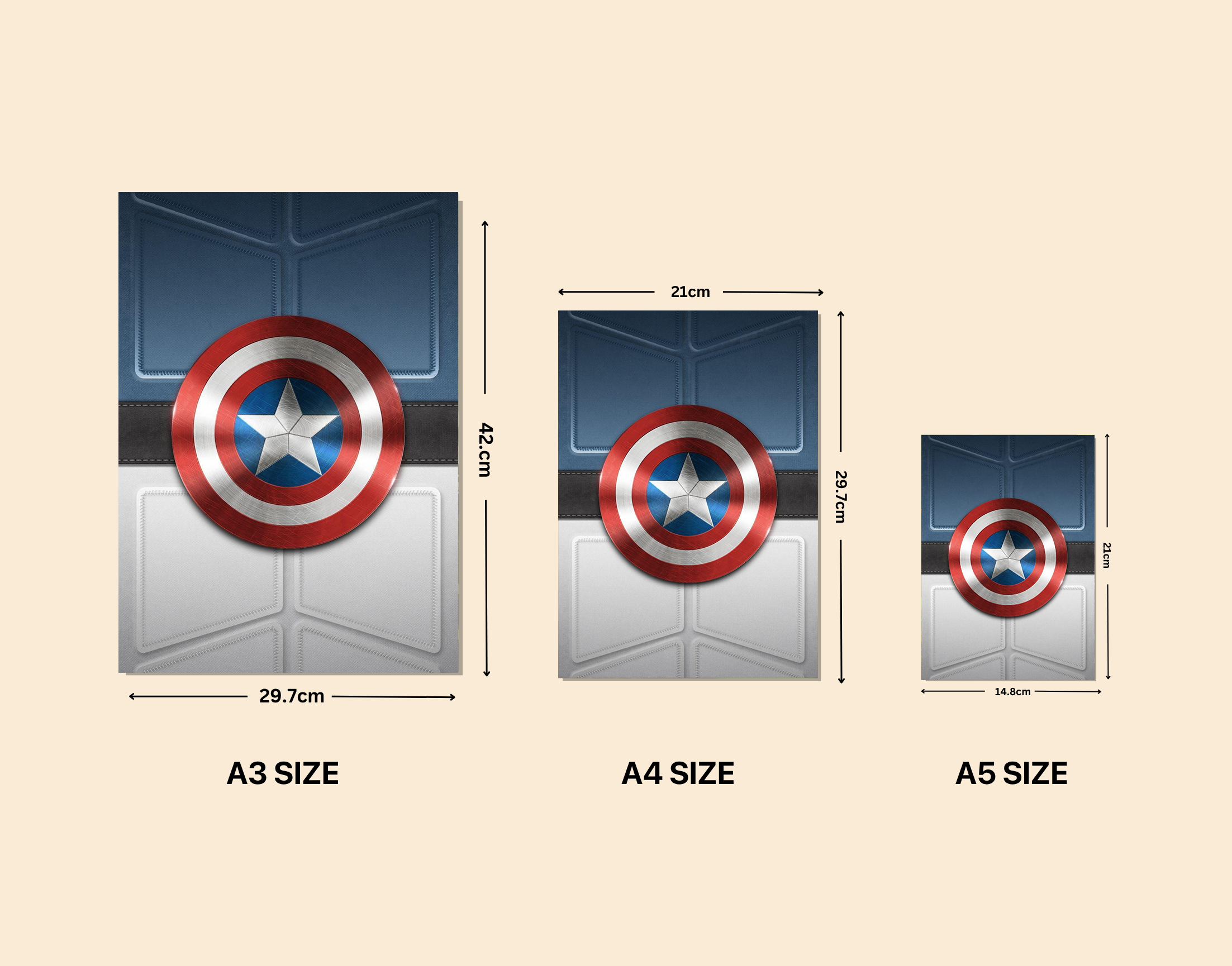 "CAPTAIN AMERICA- SHIELD"- Shiny & Sturdy Metallic Poster Art That Pops & Sticks