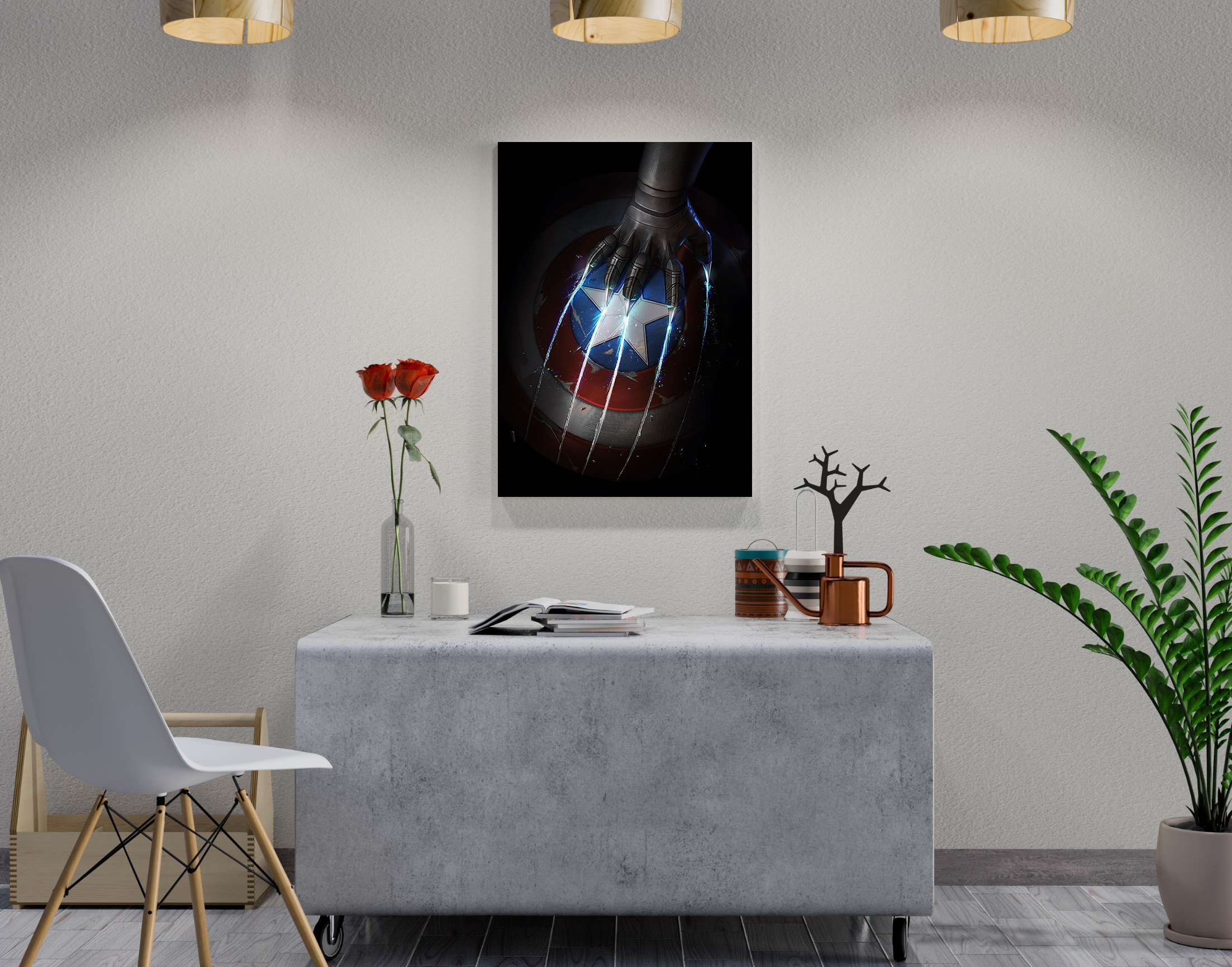 "CAP VS BLACK PANTHER"- Shiny & Sturdy Metallic Poster Art That Pops & Sticks