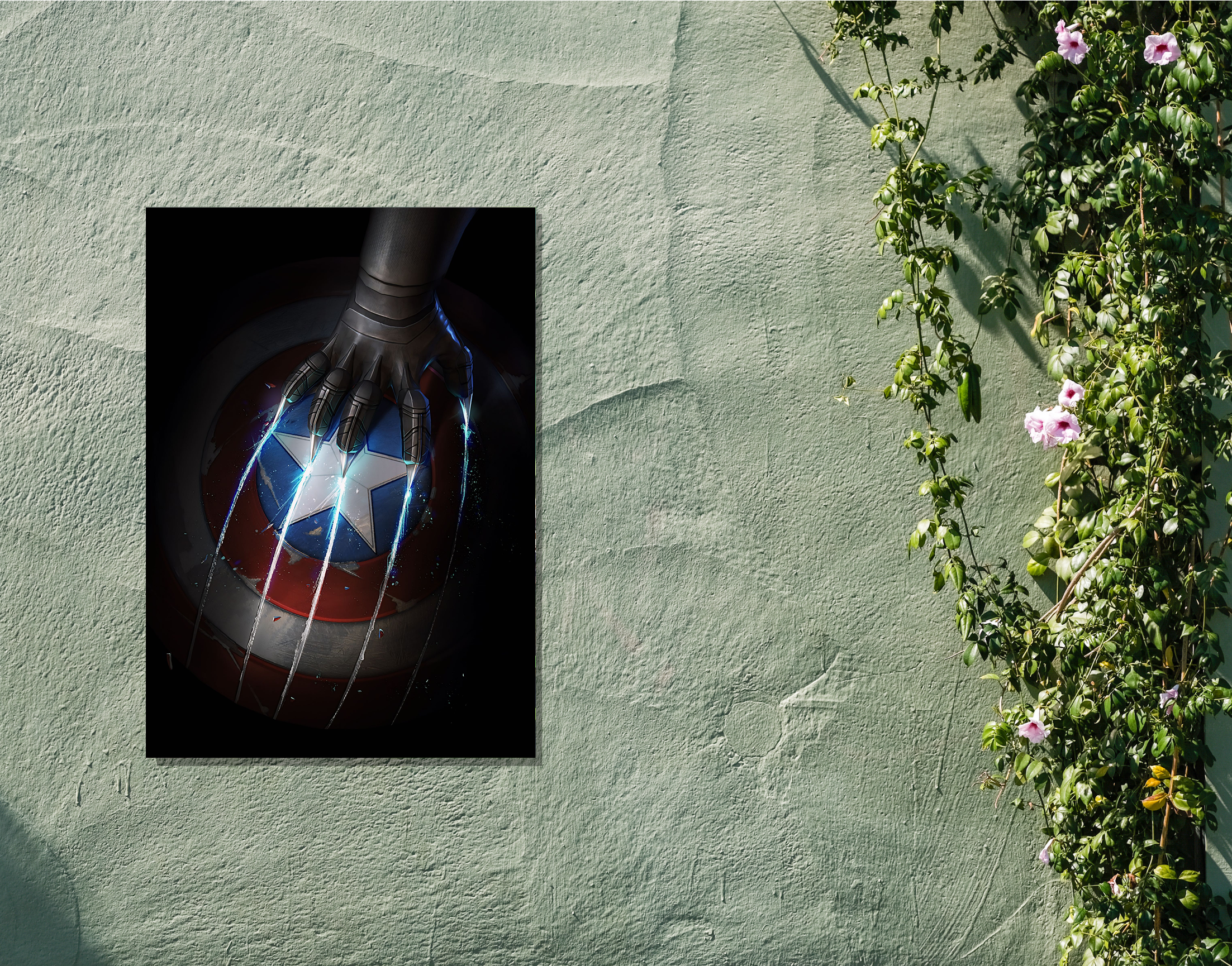 "CAP VS BLACK PANTHER"- Shiny & Sturdy Metallic Poster Art That Pops & Sticks