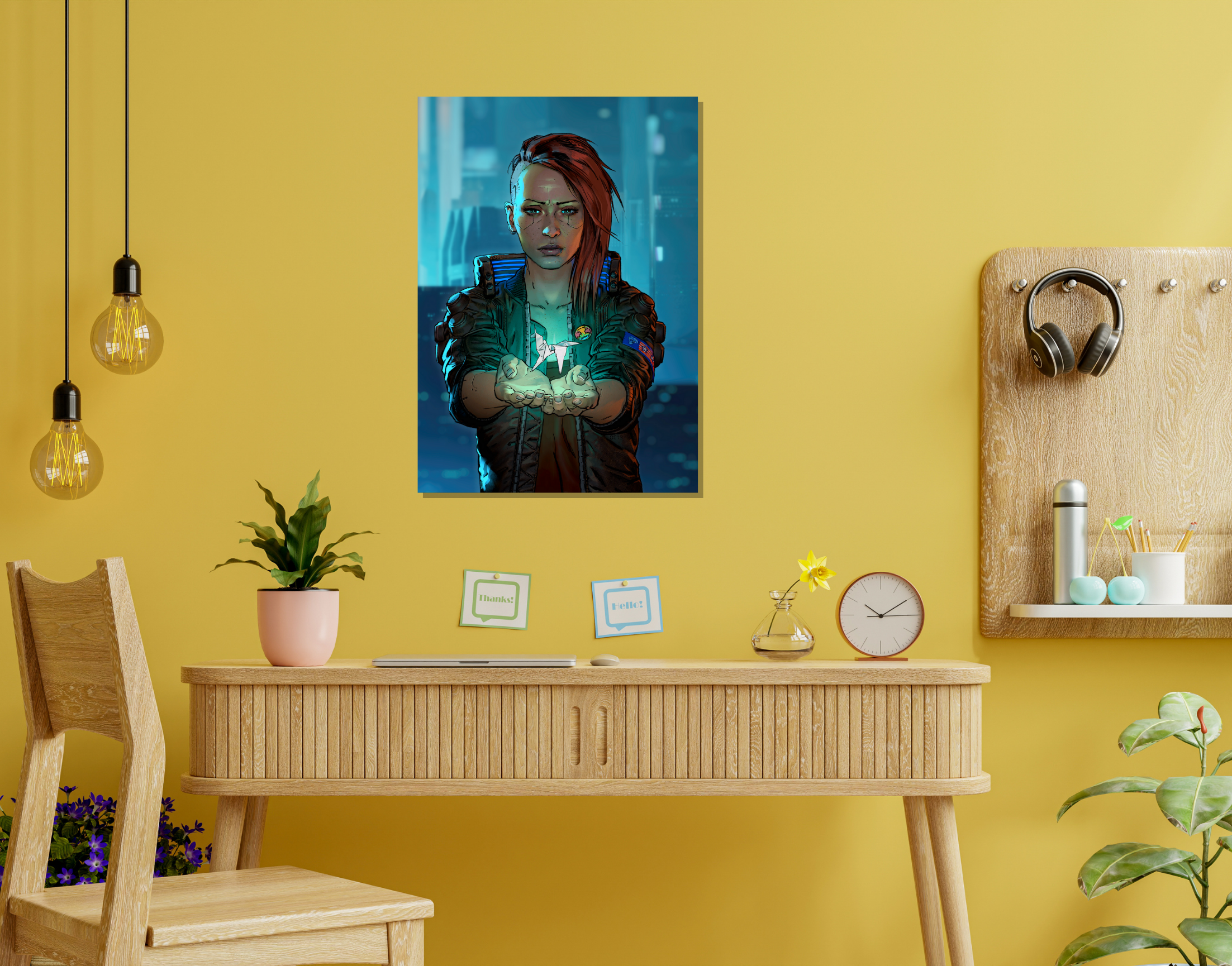 "CYBERPUNK GAMING: JUDY ALVAREZ"- Shiny & Sturdy Metallic Poster Art That Pops & Sticks (Literally!)