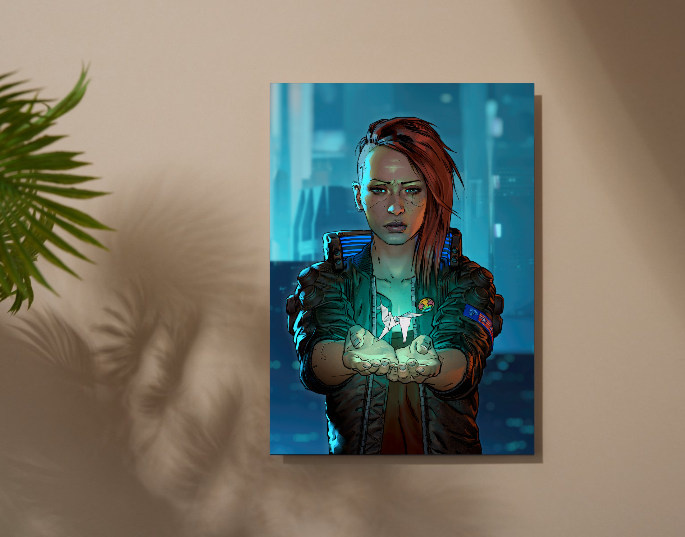 "CYBERPUNK GAMING: JUDY ALVAREZ"- Shiny & Sturdy Metallic Poster Art That Pops & Sticks (Literally!)