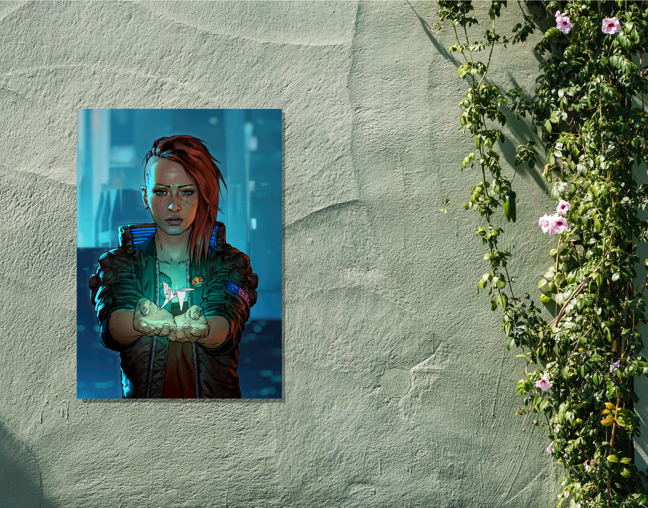 "CYBERPUNK GAMING: JUDY ALVAREZ"- Shiny & Sturdy Metallic Poster Art That Pops & Sticks (Literally!)