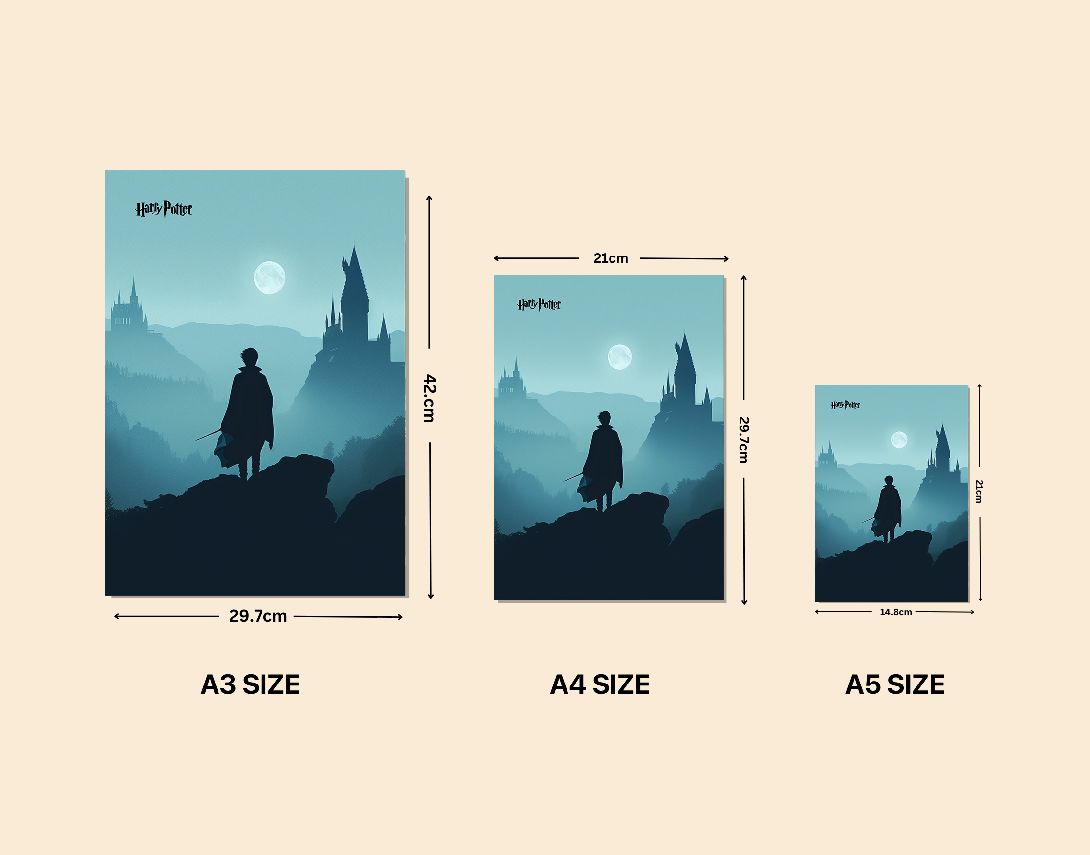 "Harry Potter- The Wizard"- Shiny & Sturdy Metallic Poster Art That Pops & Sticks