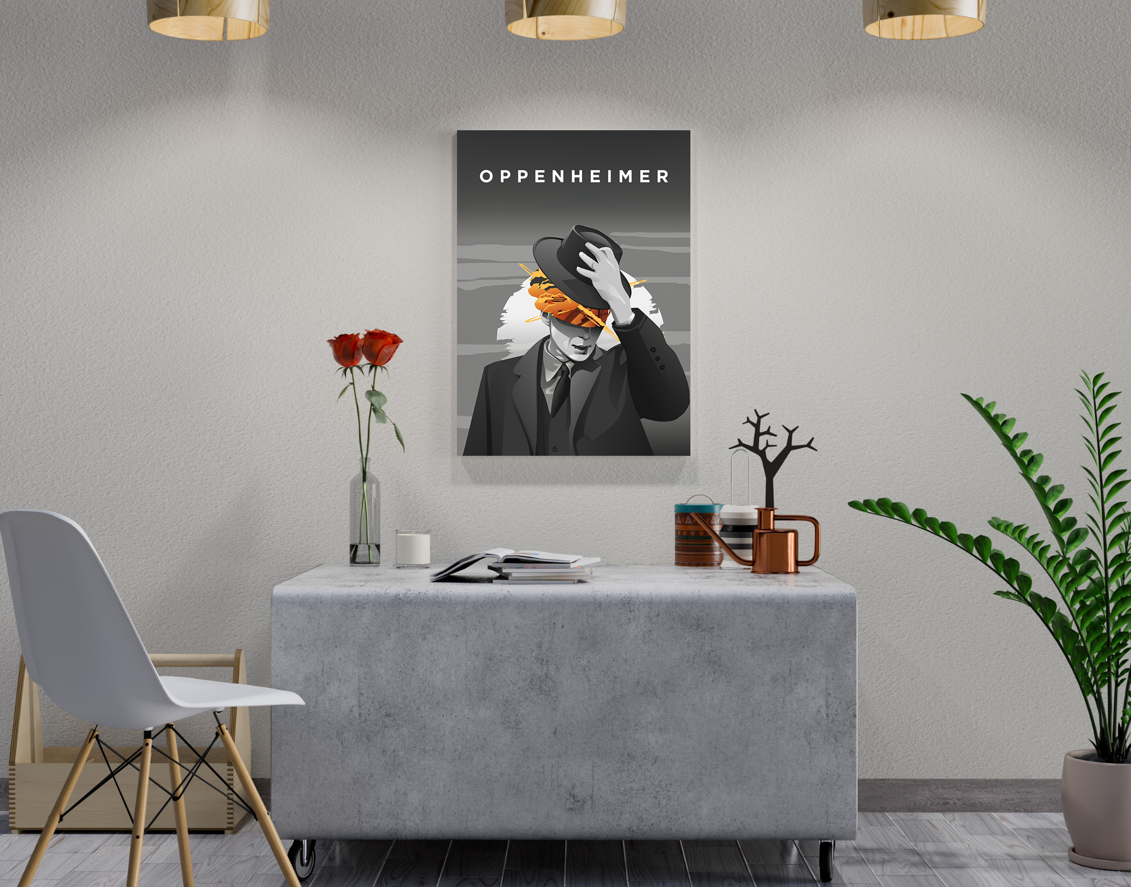 "OPPENHEIMER"- Shiny & Sturdy Metallic Poster Art That Pops & Sticks