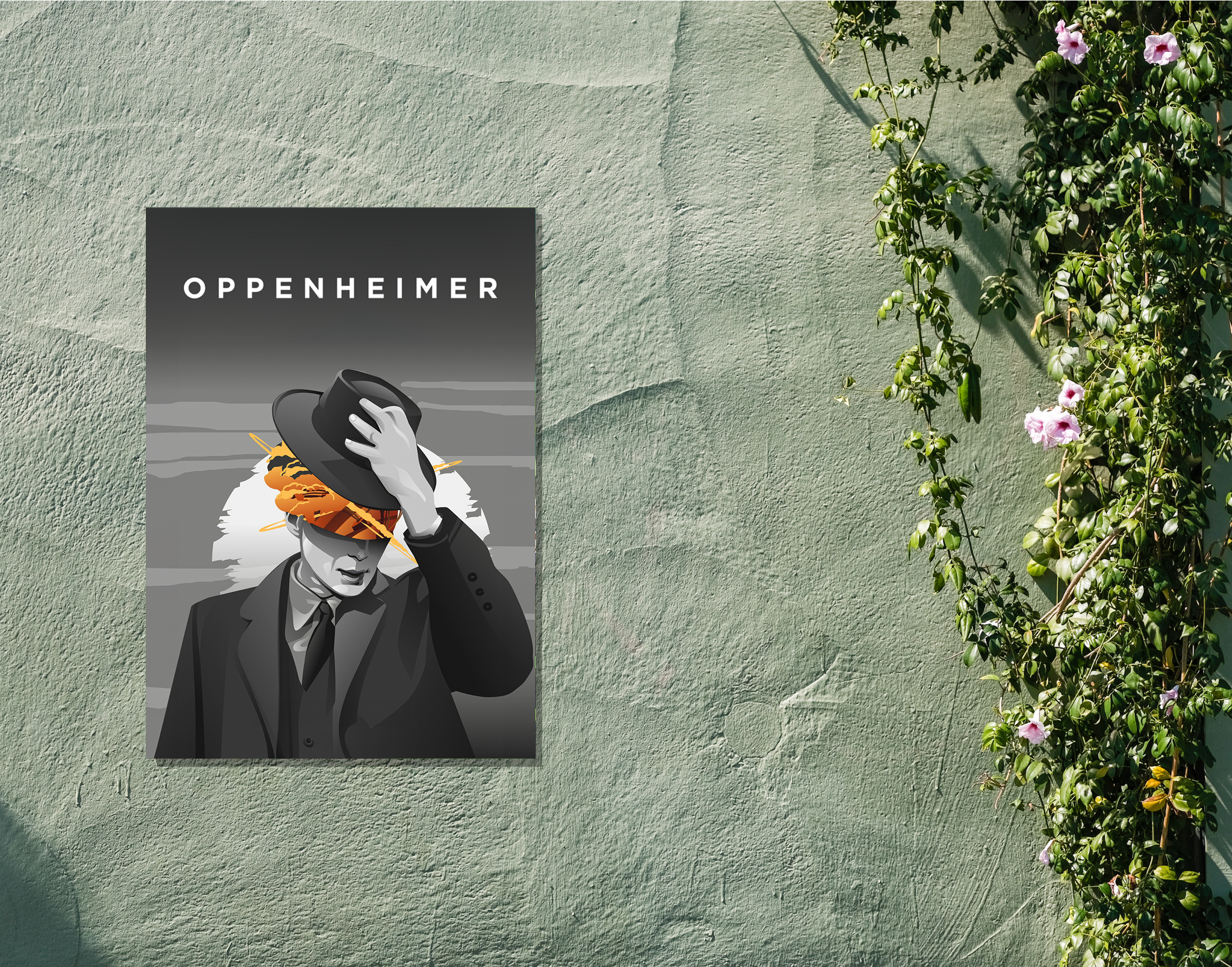 "OPPENHEIMER"- Shiny & Sturdy Metallic Poster Art That Pops & Sticks