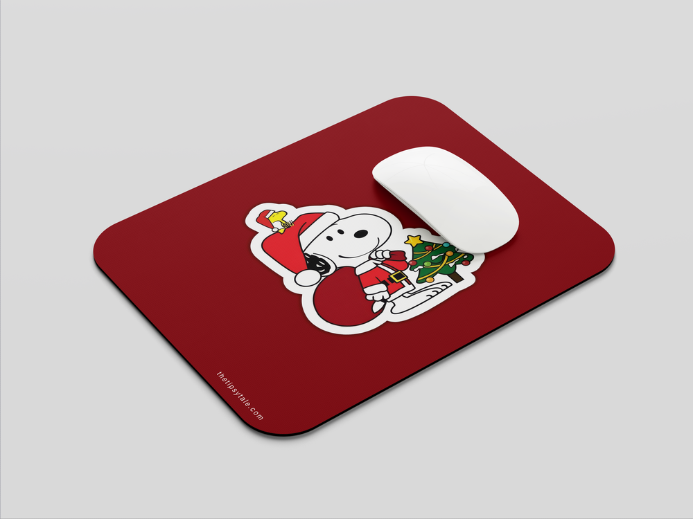 "SNOOPY AND WOODSTOCK : SANTA CLAUS" Mousepad Enhance Your Workspace with Style