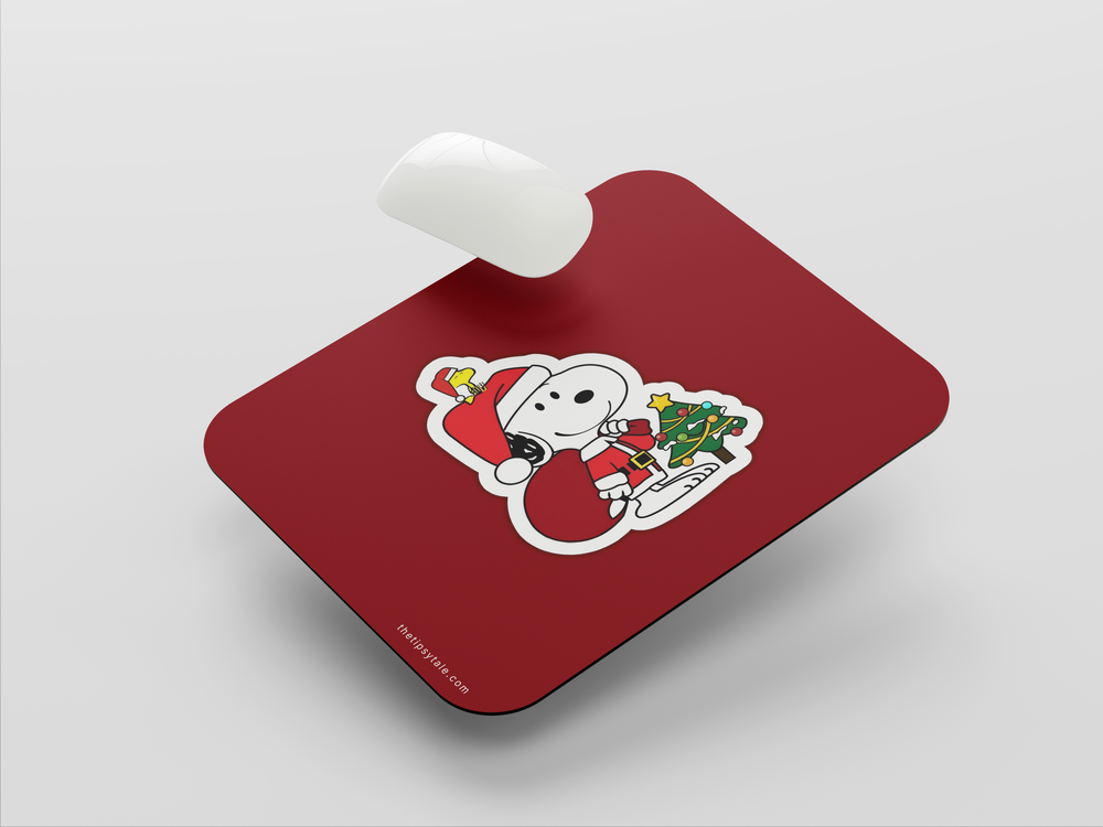 "SNOOPY AND WOODSTOCK : SANTA CLAUS" Mousepad Enhance Your Workspace with Style