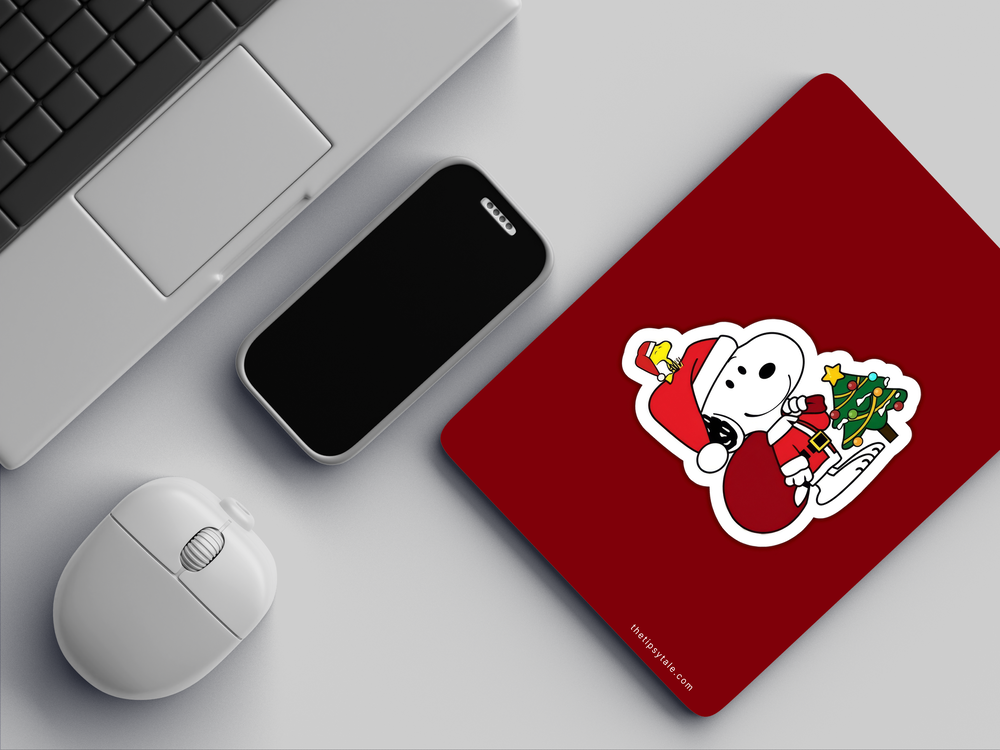 "SNOOPY AND WOODSTOCK : SANTA CLAUS" Mousepad Enhance Your Workspace with Style