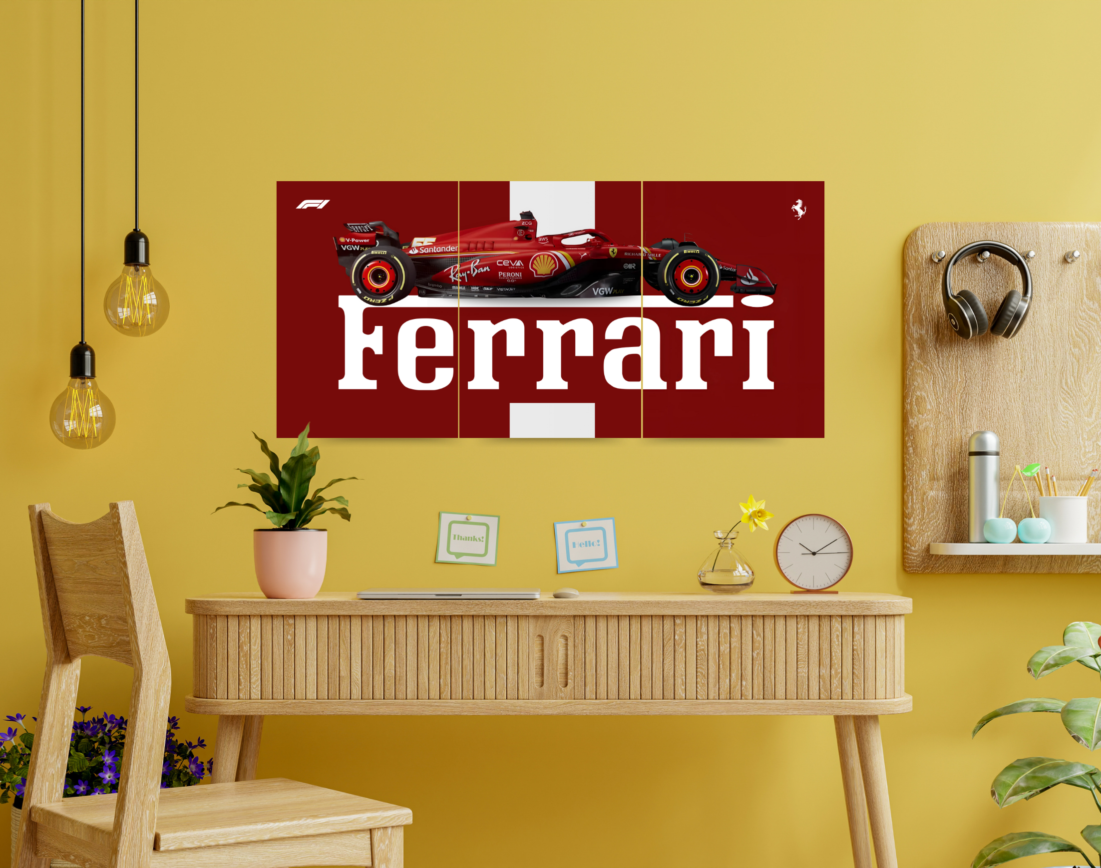 "THE REBEL RACER - FERRARI"- Shiny & Sturdy Metallic Poster Art That Pops & Sticks