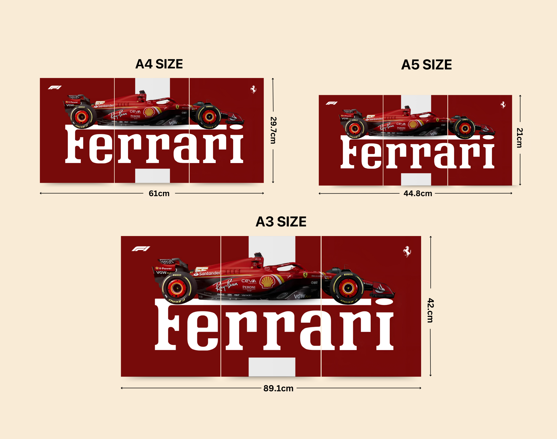 "THE REBEL RACER - FERRARI"- Shiny & Sturdy Metallic Poster Art That Pops & Sticks
