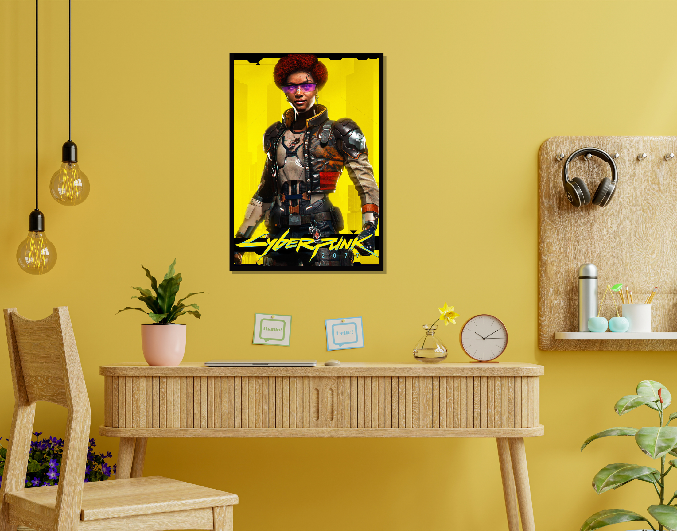 "CYBERPUNK GAMING: DENNY"- Shiny & Sturdy Metallic Poster Art That Pops & Sticks (Literally!)