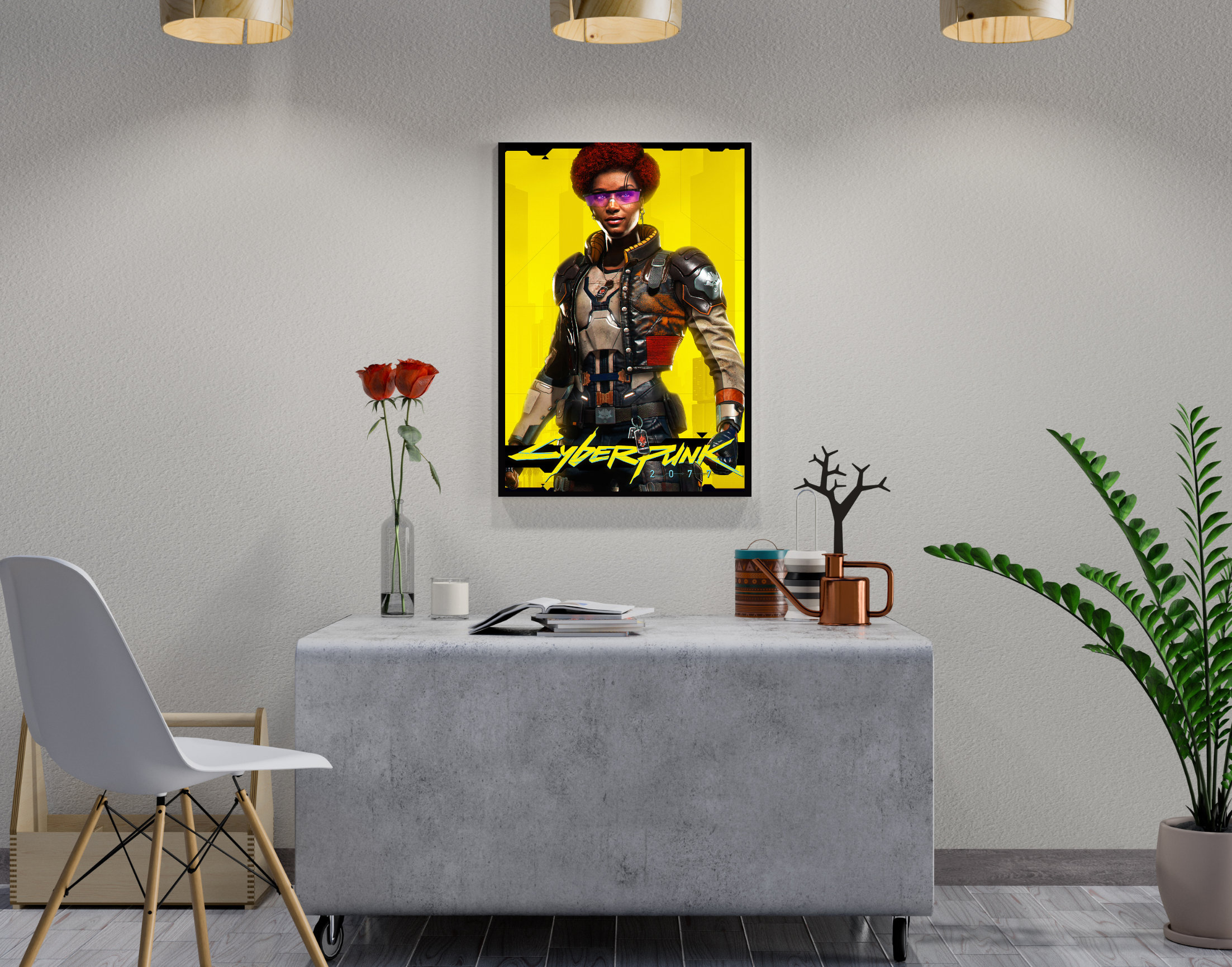 "CYBERPUNK GAMING: DENNY"- Shiny & Sturdy Metallic Poster Art That Pops & Sticks (Literally!)