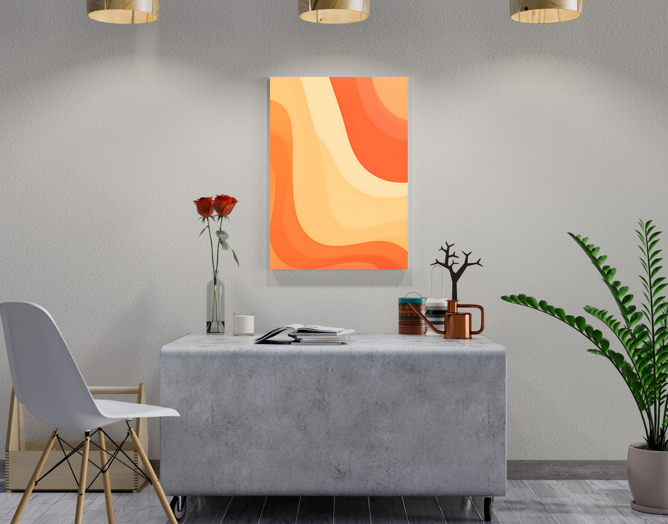 "Desert Theme Waves"- Shiny & Sturdy Metallic Poster Art That Pops & Sticks