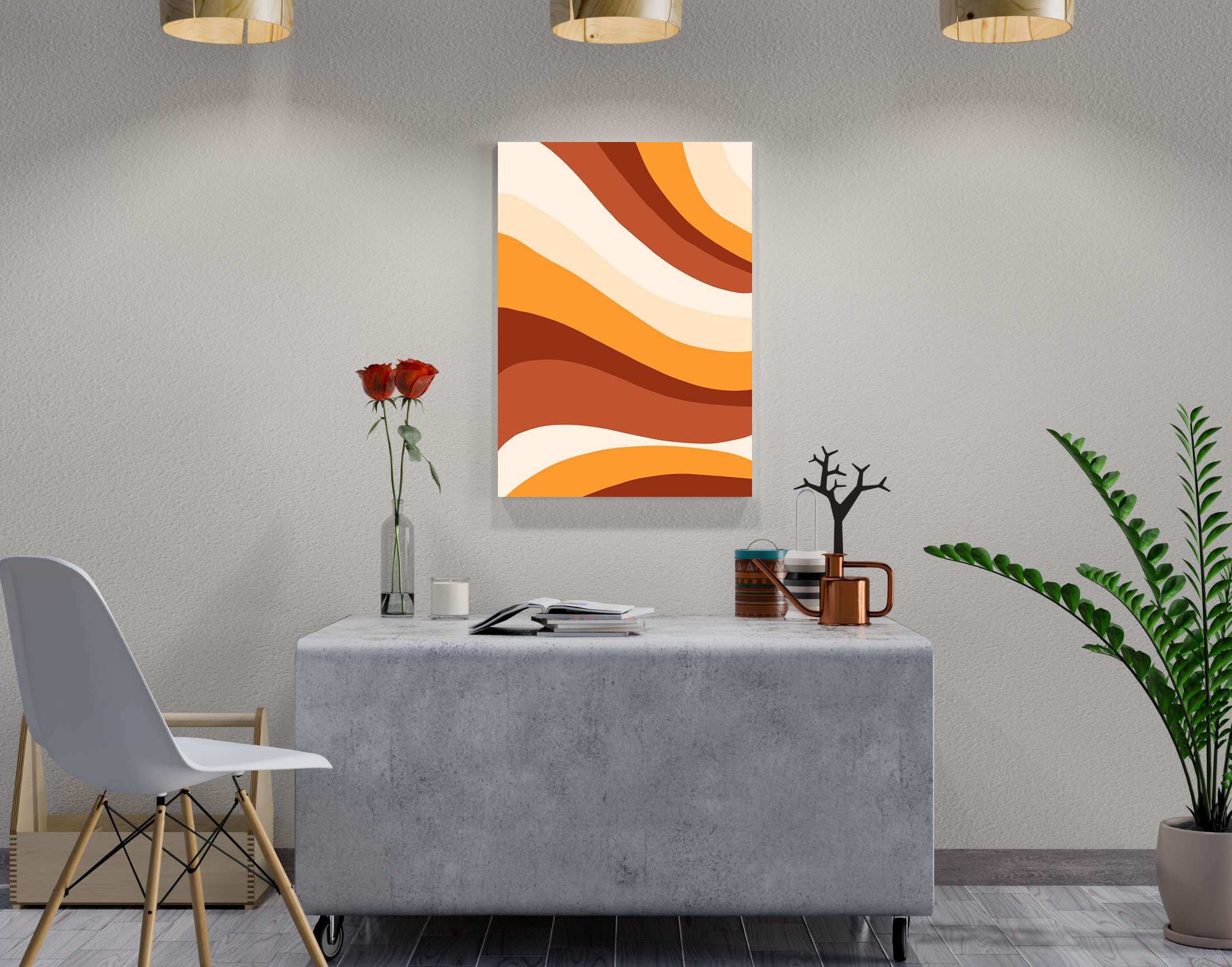 "Desert Theme Wave-Sand"- Shiny & Sturdy Metallic Poster Art That Pops & Sticks