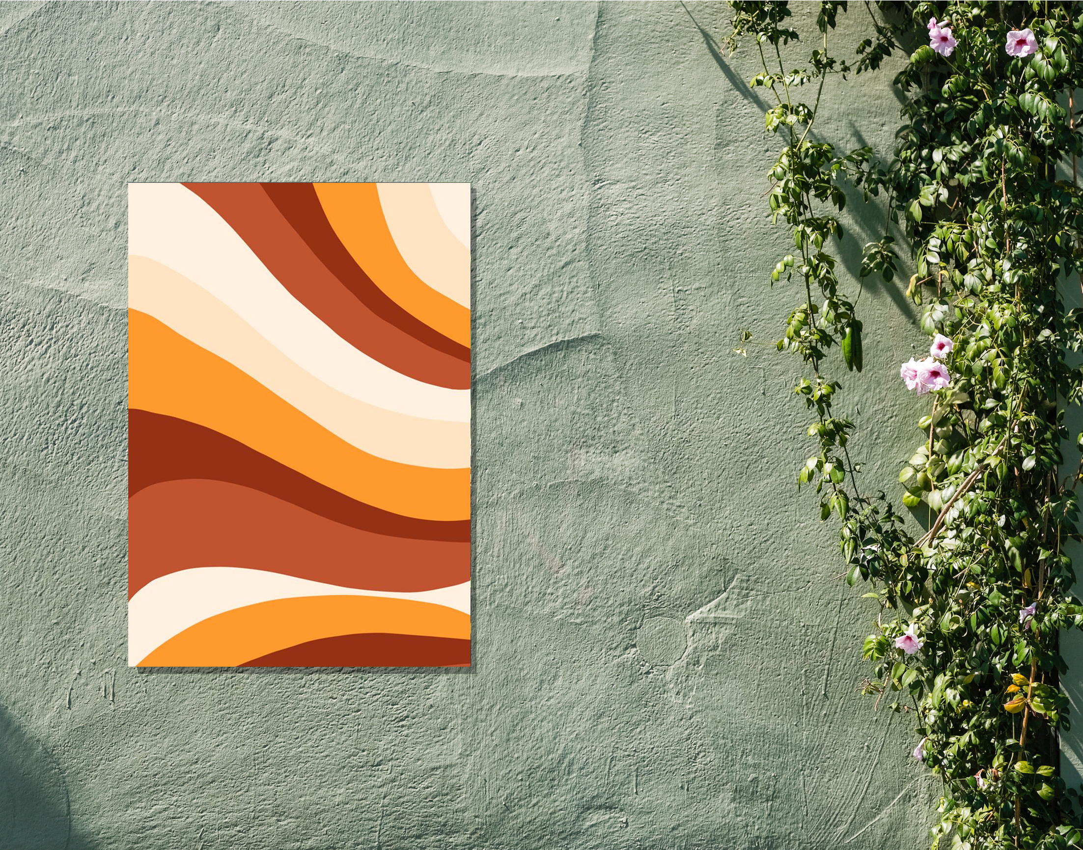 "Desert Theme Wave-Sand"- Shiny & Sturdy Metallic Poster Art That Pops & Sticks