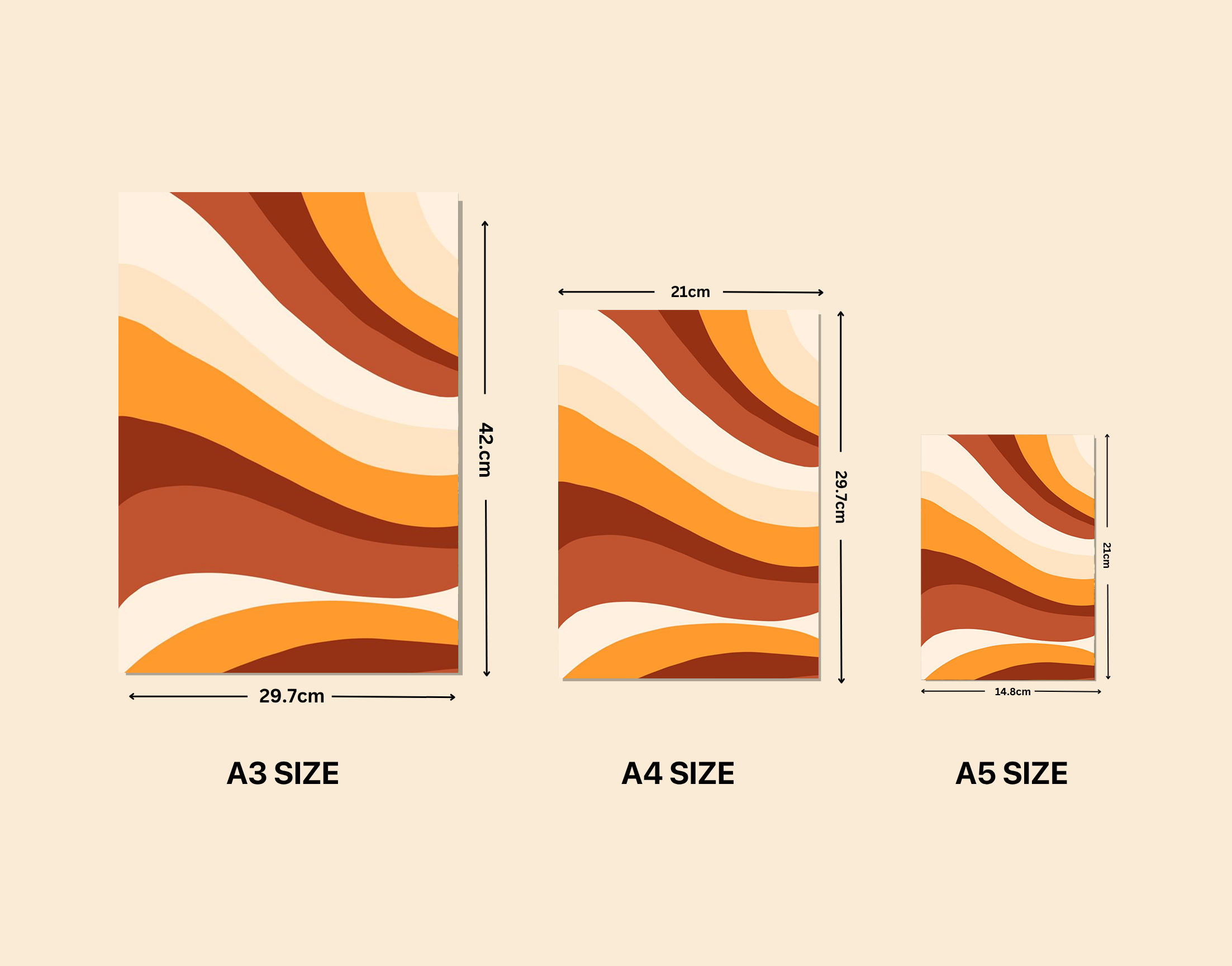 "Desert Theme Wave-Sand"- Shiny & Sturdy Metallic Poster Art That Pops & Sticks