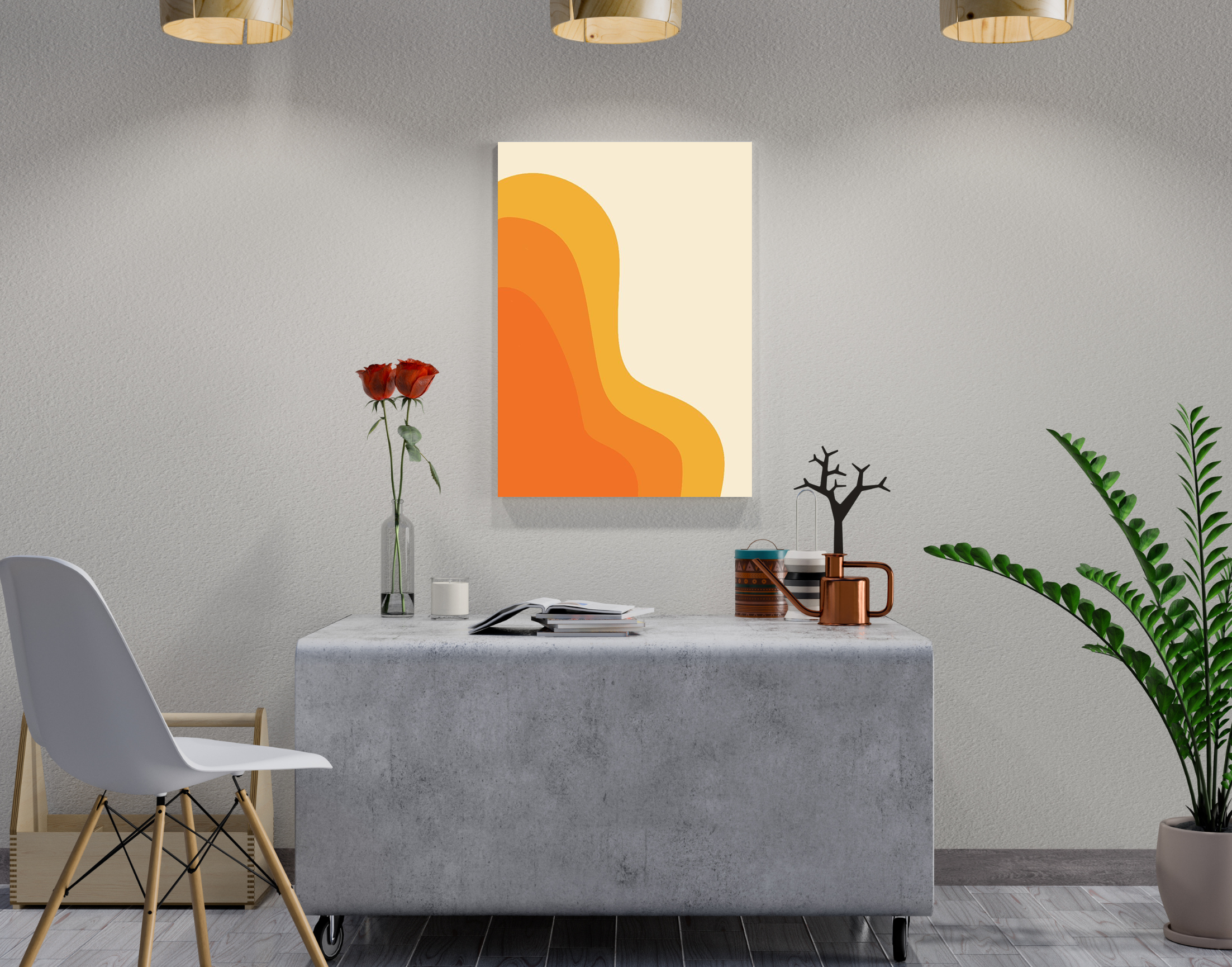 "Desert Theme Wave view"- Shiny & Sturdy Metallic Poster Art That Pops & Sticks
