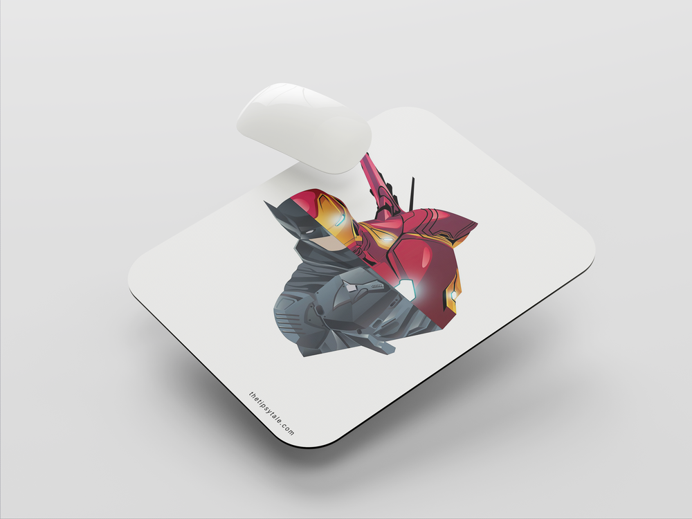 "BATMAN AND IRON MAN - DUAL STYLE" Mousepad Enhance Your Workspace with Style