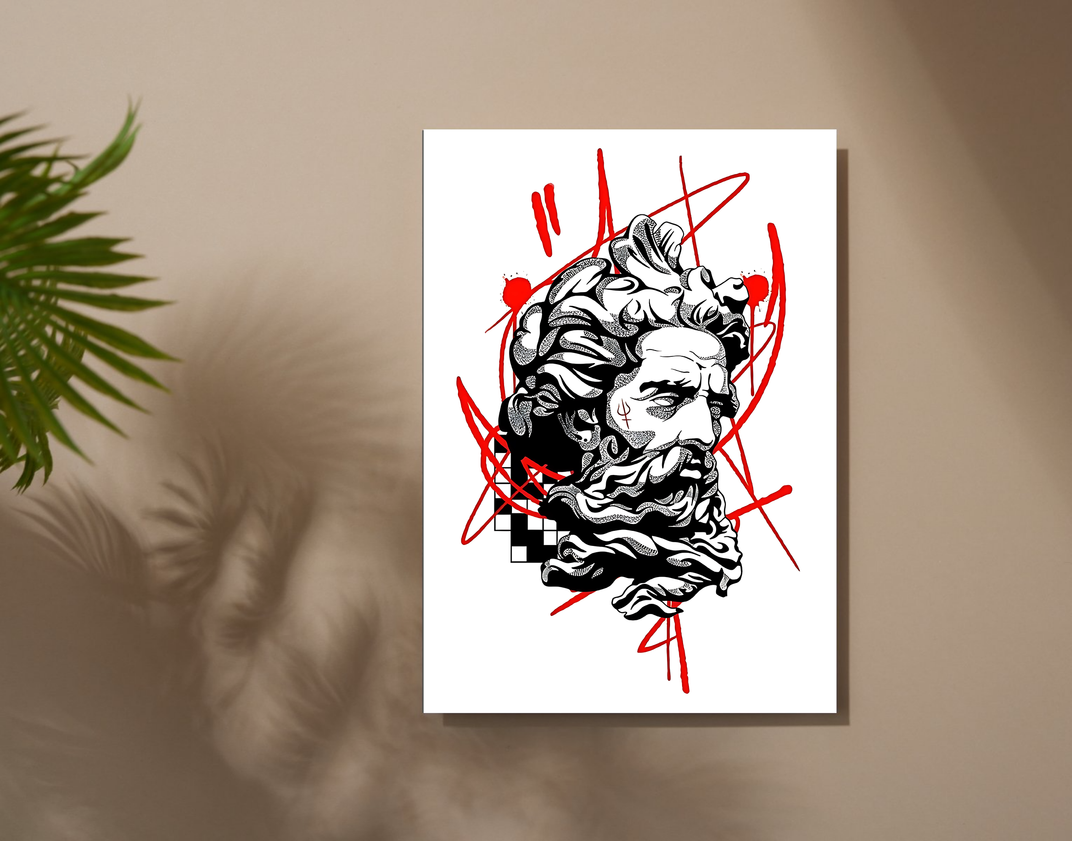 "Greek God Illustration Theme"- Shiny & Sturdy Metallic Poster Art That Pops & Sticks