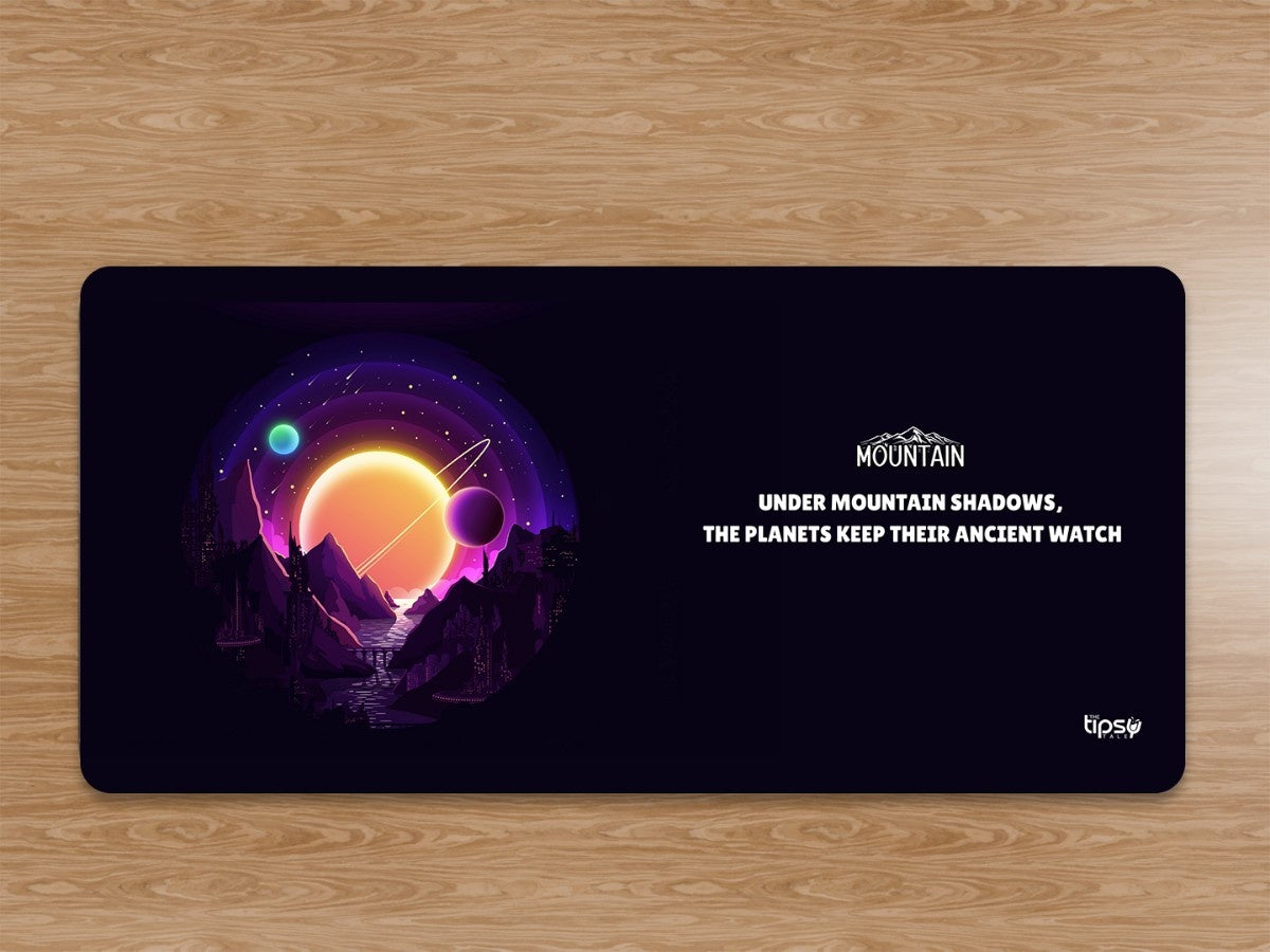 "Night in the mountains with planets" Gaming Mousepad Elevate Your Gaming Experience