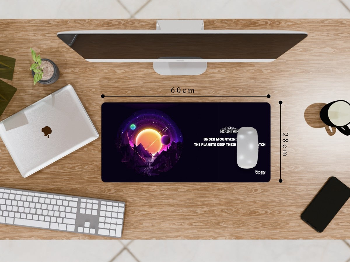 "Night in the mountains with planets" Gaming Mousepad Elevate Your Gaming Experience