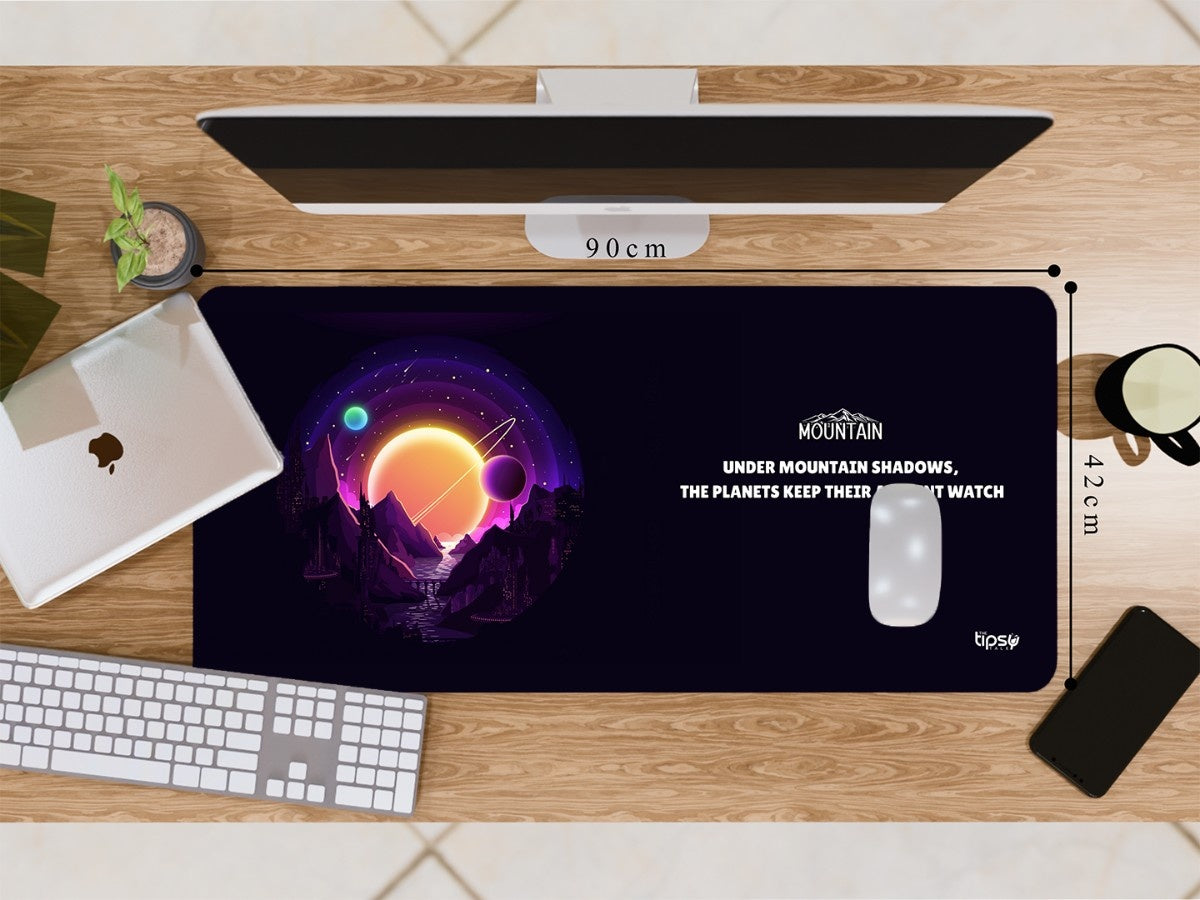"Night in the mountains with planets" Gaming Mousepad Elevate Your Gaming Experience