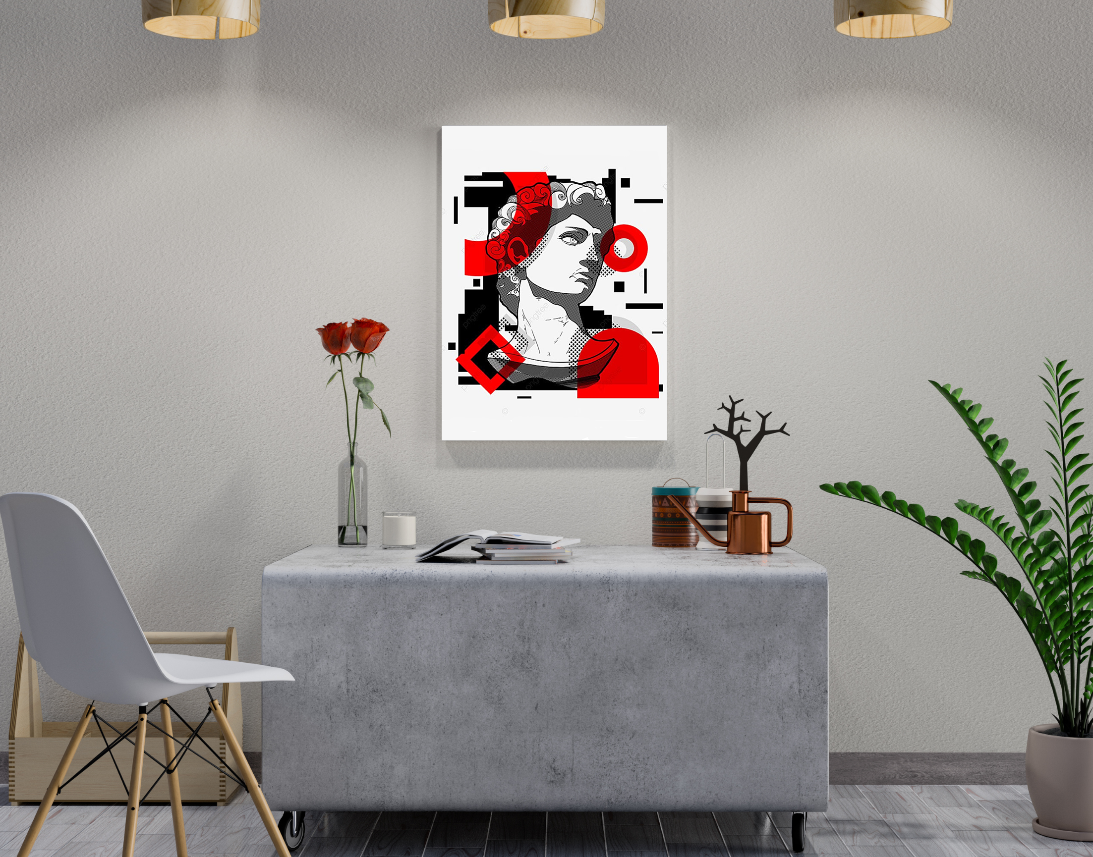 "Illustration Greek God-Vibrant"- Shiny & Sturdy Metallic Poster Art That Pops & Sticks