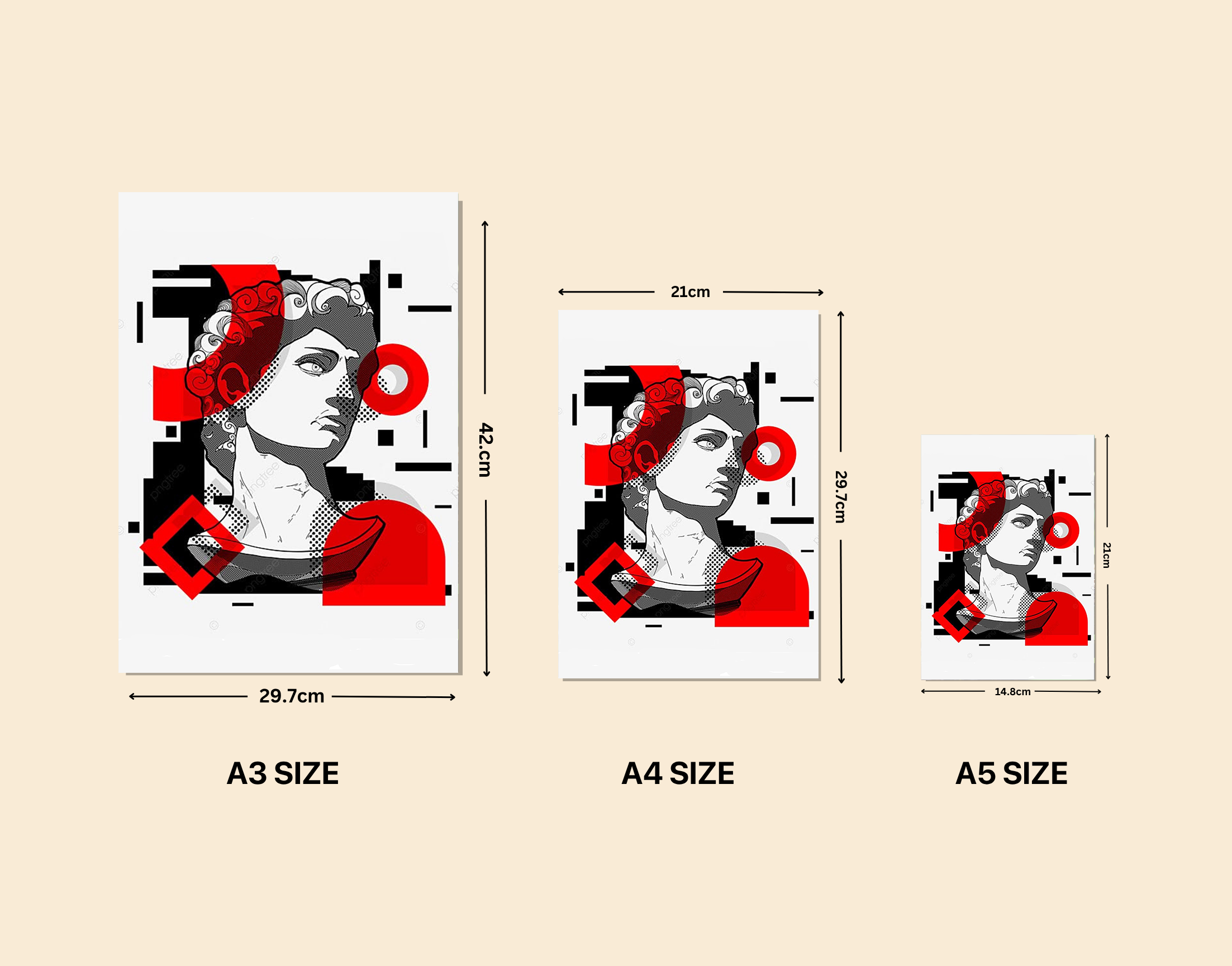 "Illustration Greek God-Vibrant"- Shiny & Sturdy Metallic Poster Art That Pops & Sticks