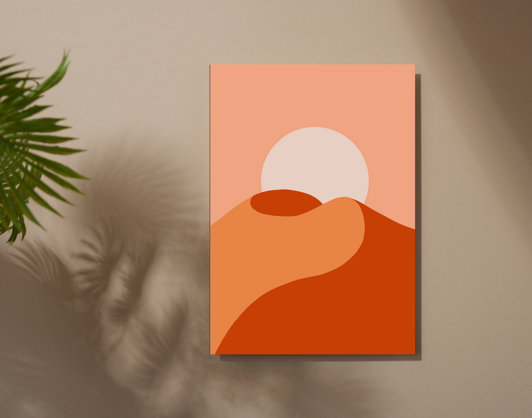 "Moon and Mountains: Day View"- Shiny & Sturdy Metallic Poster Art That Pops & Sticks
