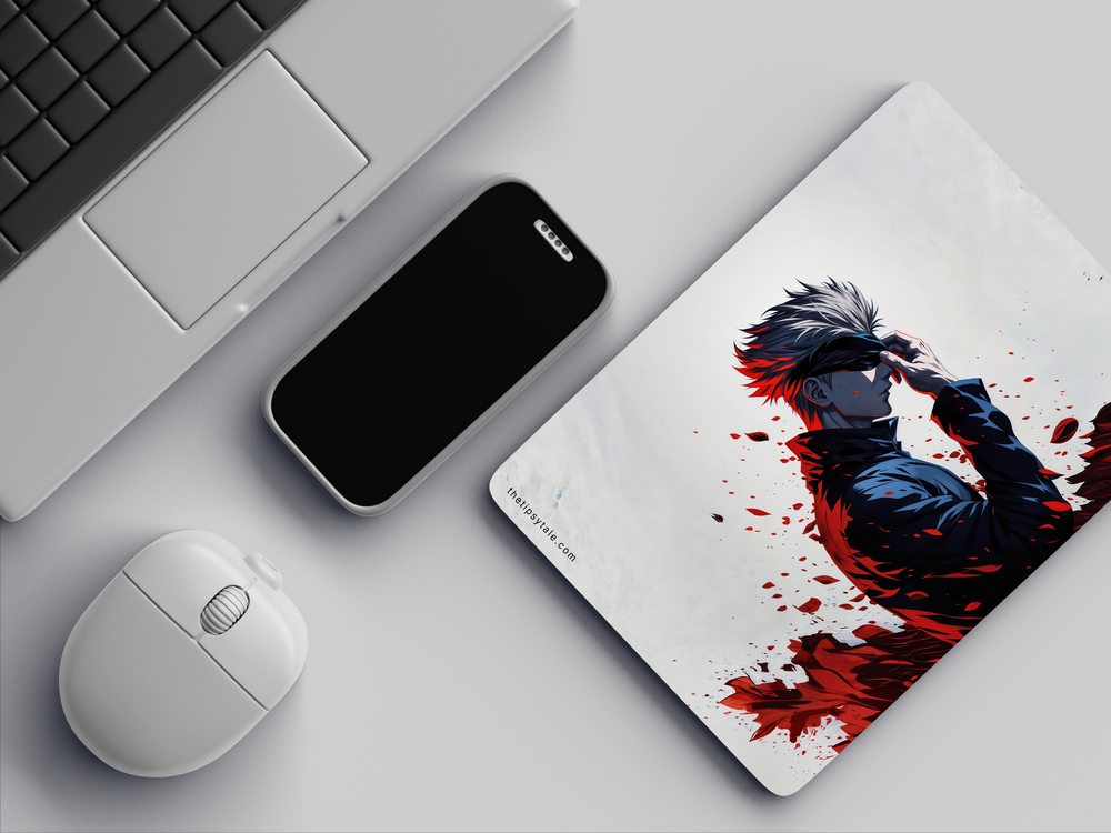 "SATORU GOJO : JJK ANIME" Mousepad Enhance Your Workspace with Style
