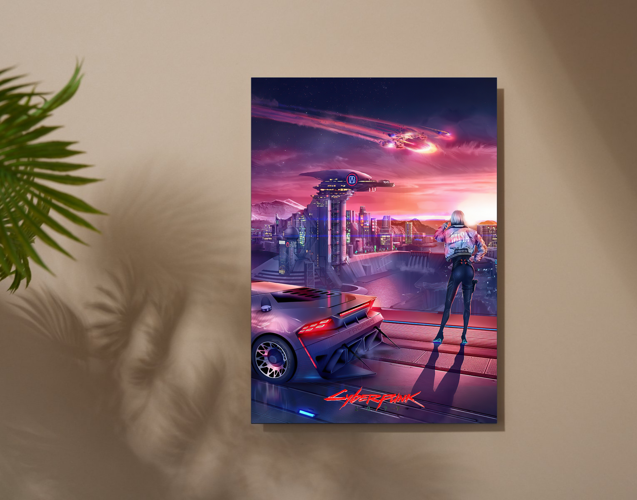 "CYBERPUNK GAMING: JUDY"- Shiny & Sturdy Metallic Poster Art That Pops & Sticks (Literally!)