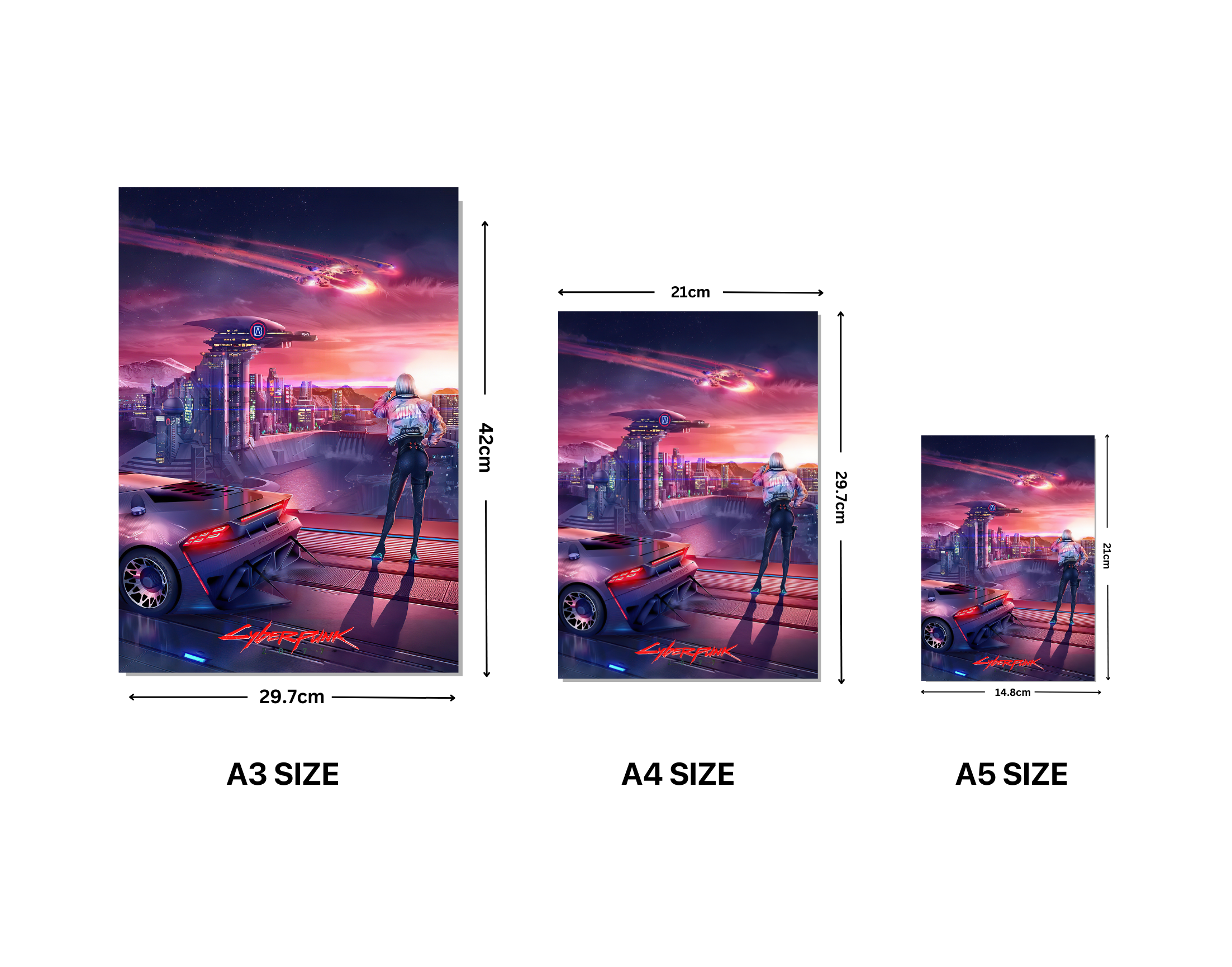 "CYBERPUNK GAMING: JUDY"- Shiny & Sturdy Metallic Poster Art That Pops & Sticks (Literally!)