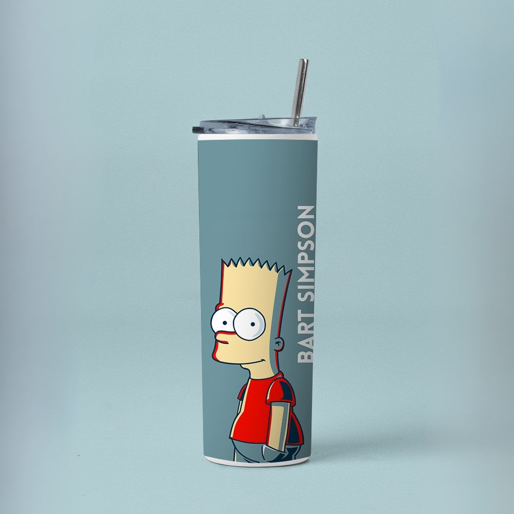 "Bart Simpson" Tumbler with Metal Straw
