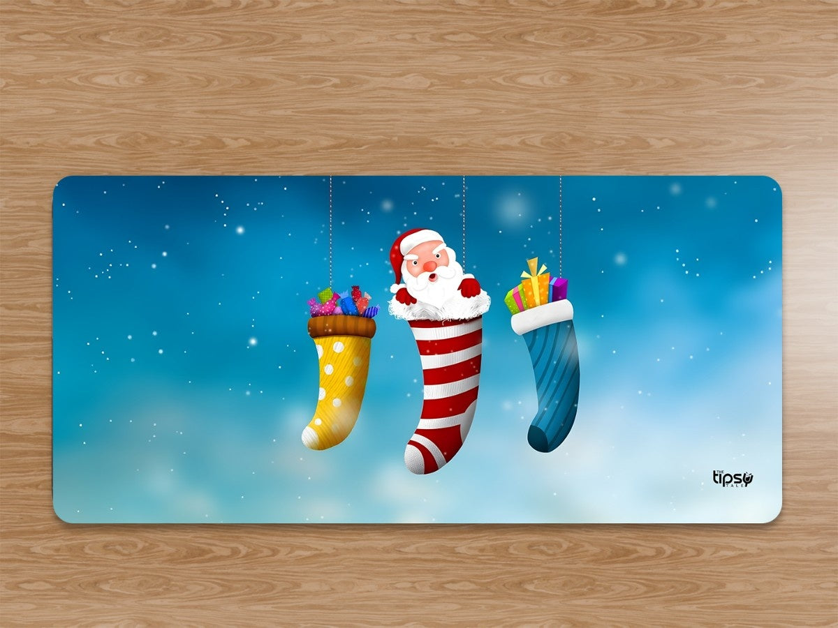 "Santa in a sock" Gaming Mousepad Elevate Your Gaming Experience