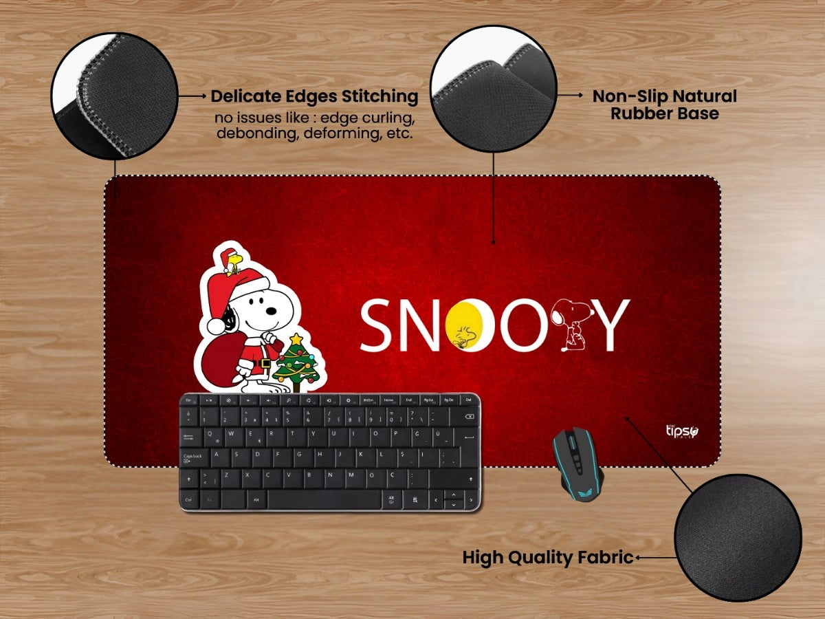 "Snoopy and Woodstock: Santa Claus" Gaming Mousepad Elevate Your Gaming Experience