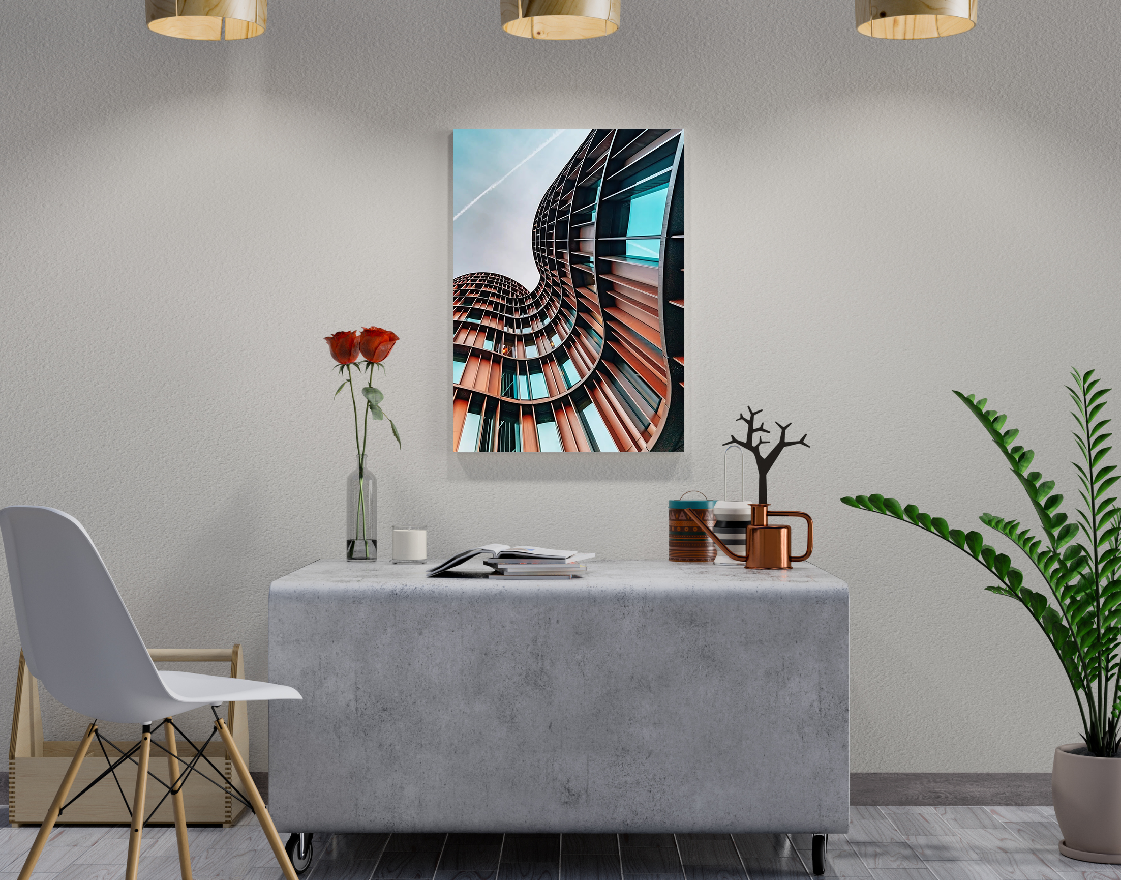 "Capture of Architecture-Wave Structure"- Shiny & Sturdy Metallic Poster Art That Pops & Sticks