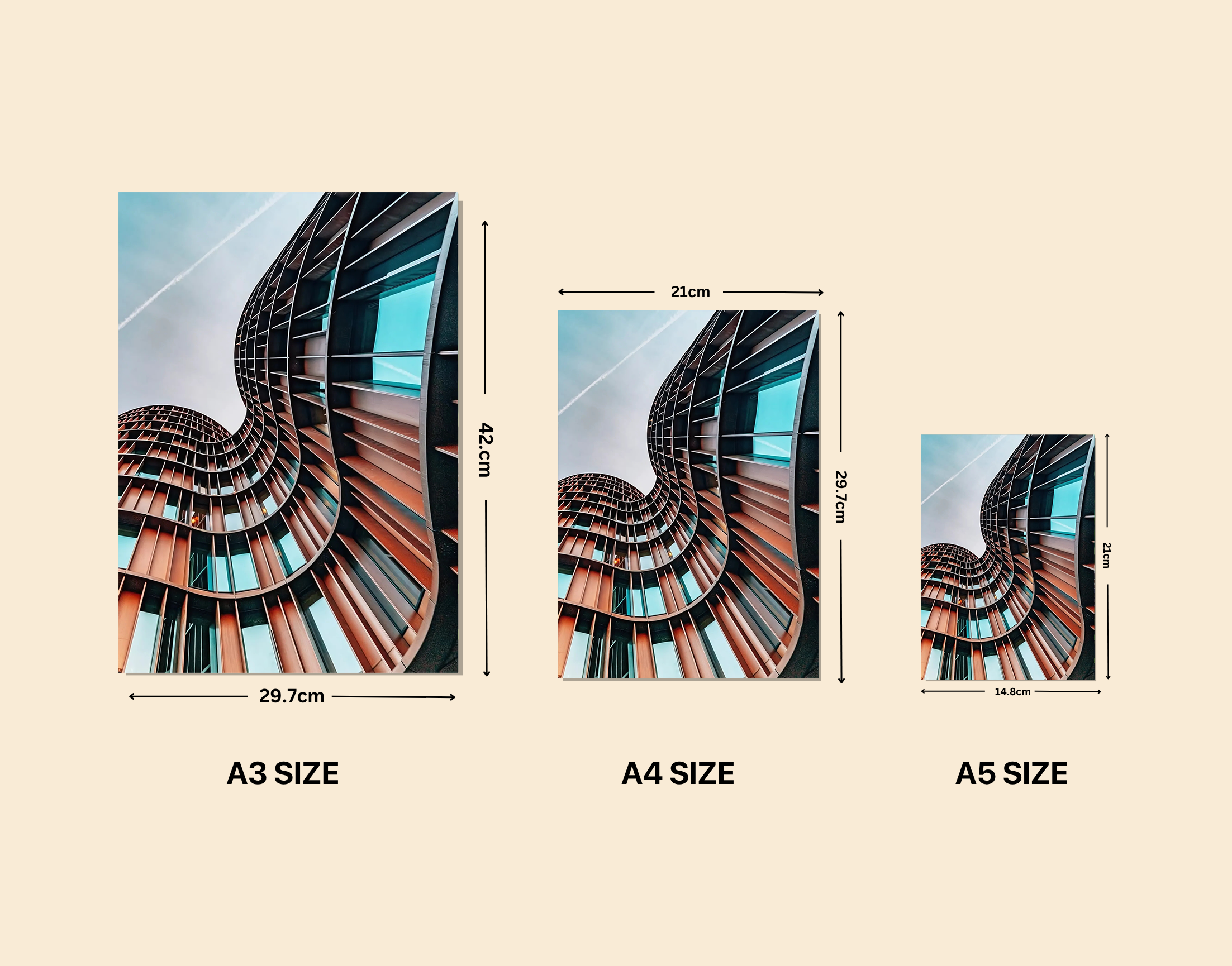 "Capture of Architecture-Wave Structure"- Shiny & Sturdy Metallic Poster Art That Pops & Sticks