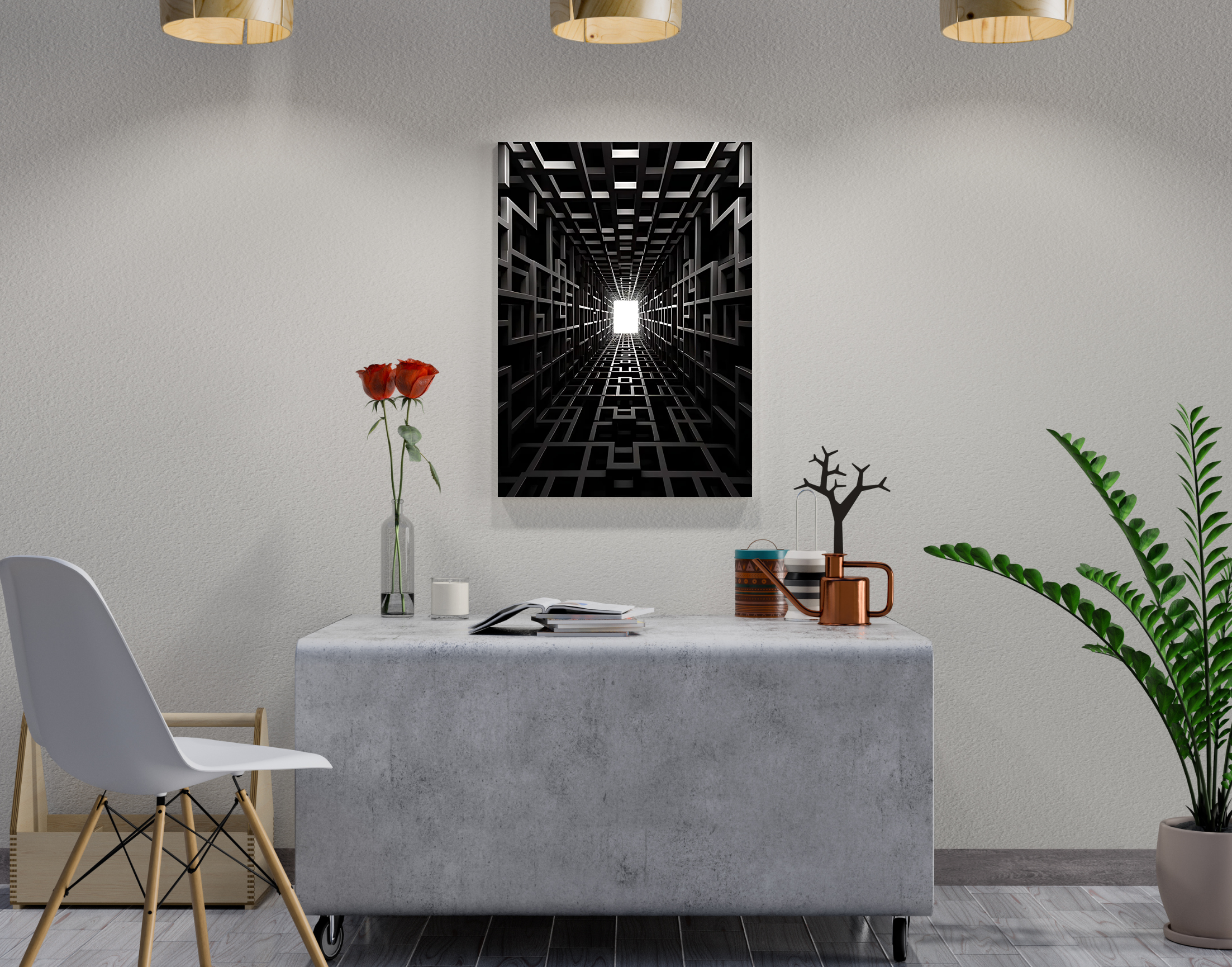 "Capture of Architecture-Rectangle Structure"- Shiny & Sturdy Metallic Poster Art That Pops & Sticks
