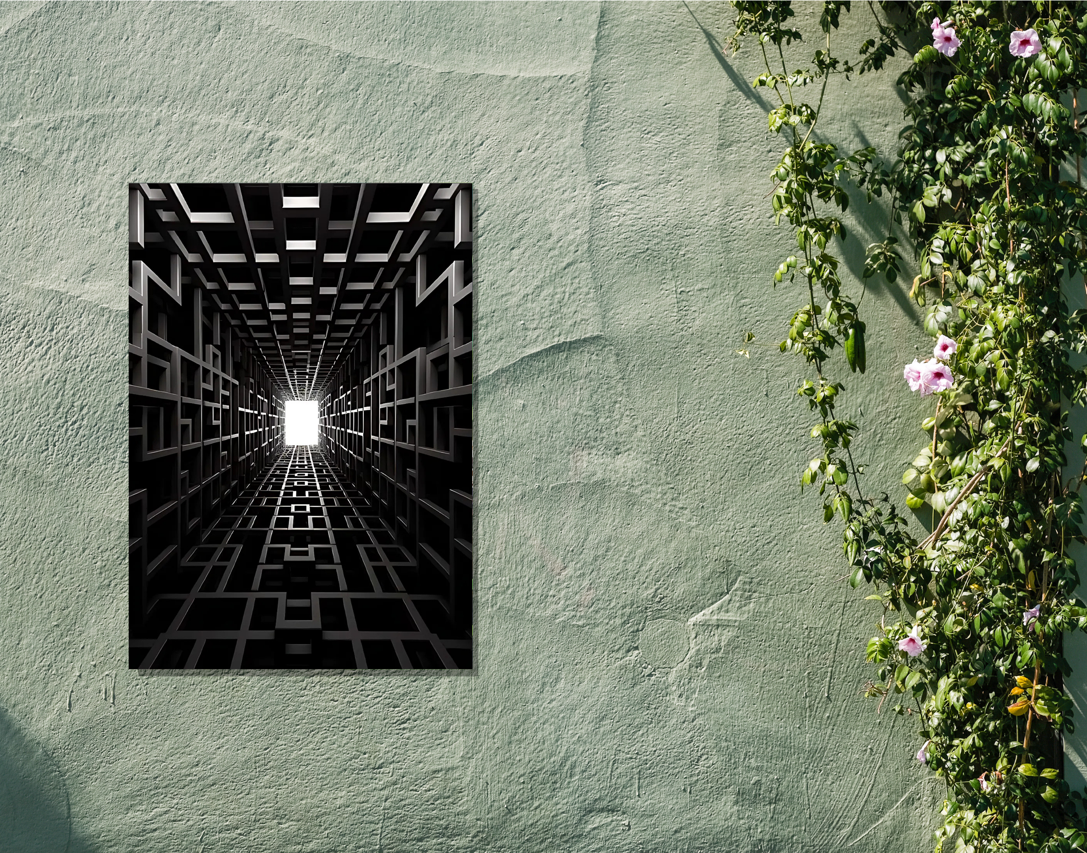 "Capture of Architecture-Rectangle Structure"- Shiny & Sturdy Metallic Poster Art That Pops & Sticks