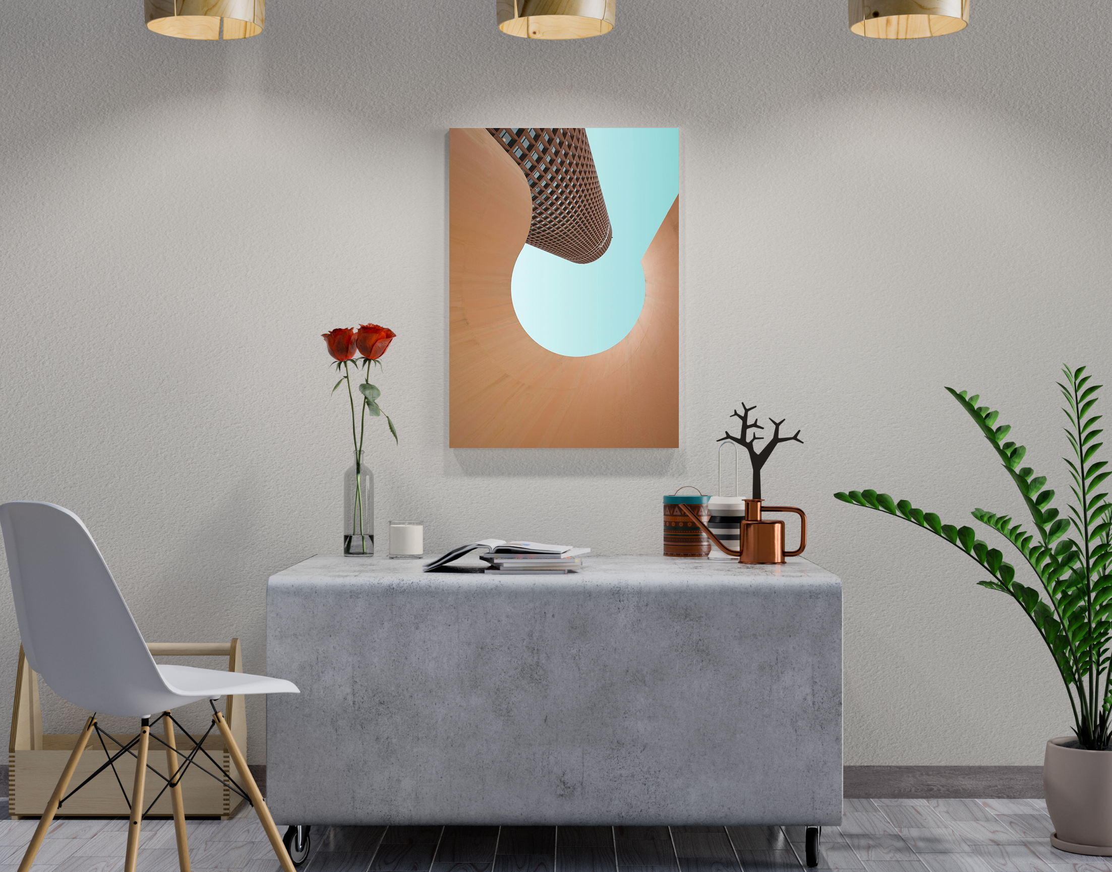 "Capture of Architecture-Sand Look"- Shiny & Sturdy Metallic Poster Art That Pops & Sticks