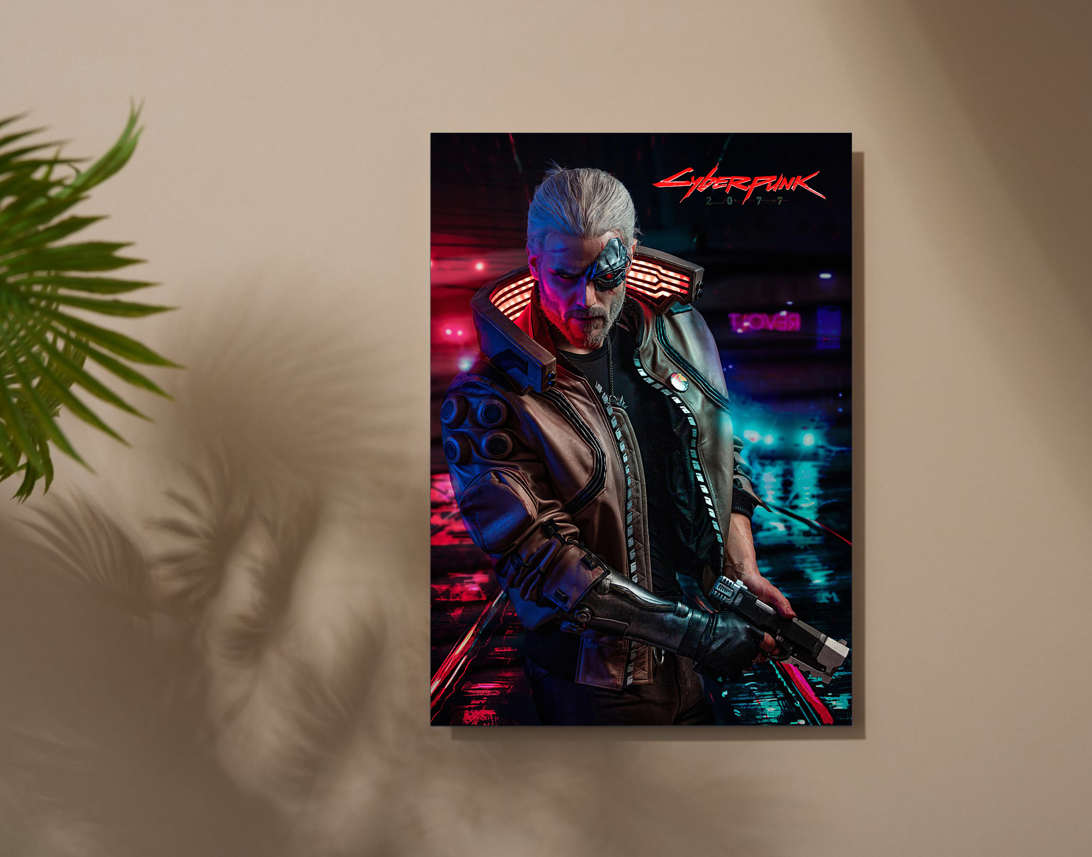 "CYBERPUNK GAMING: RIVER WARD"- Shiny & Sturdy Metallic Poster Art That Pops & Sticks (Literally!)