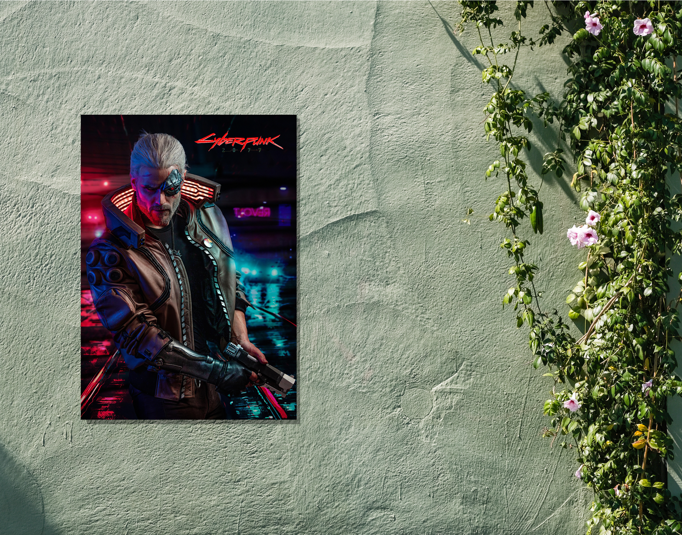 "CYBERPUNK GAMING: RIVER WARD"- Shiny & Sturdy Metallic Poster Art That Pops & Sticks (Literally!)