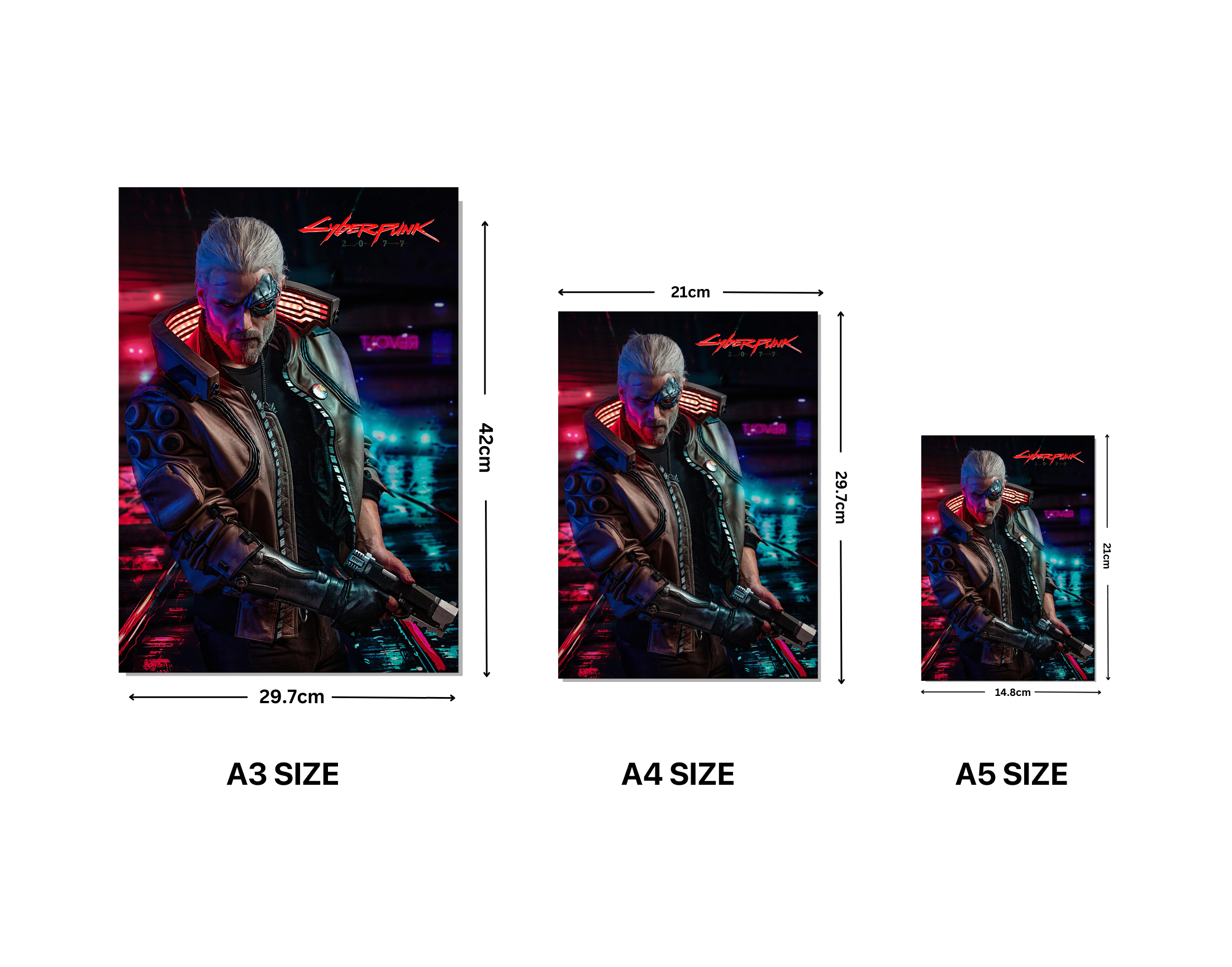 "CYBERPUNK GAMING: RIVER WARD"- Shiny & Sturdy Metallic Poster Art That Pops & Sticks (Literally!)